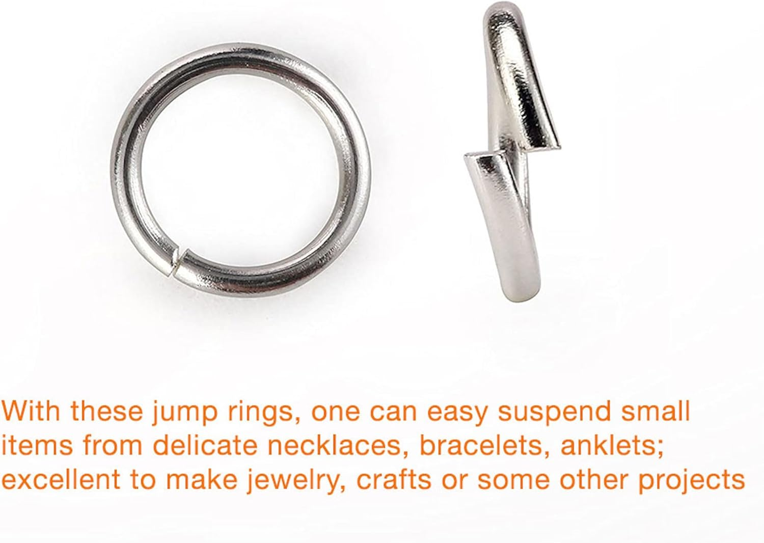 200 PCS Open Jump Rings 5Mm X 0.7Mm Stainless Steel Open Jump Rings Connectors Jewelry Findings (Gold) image number 5