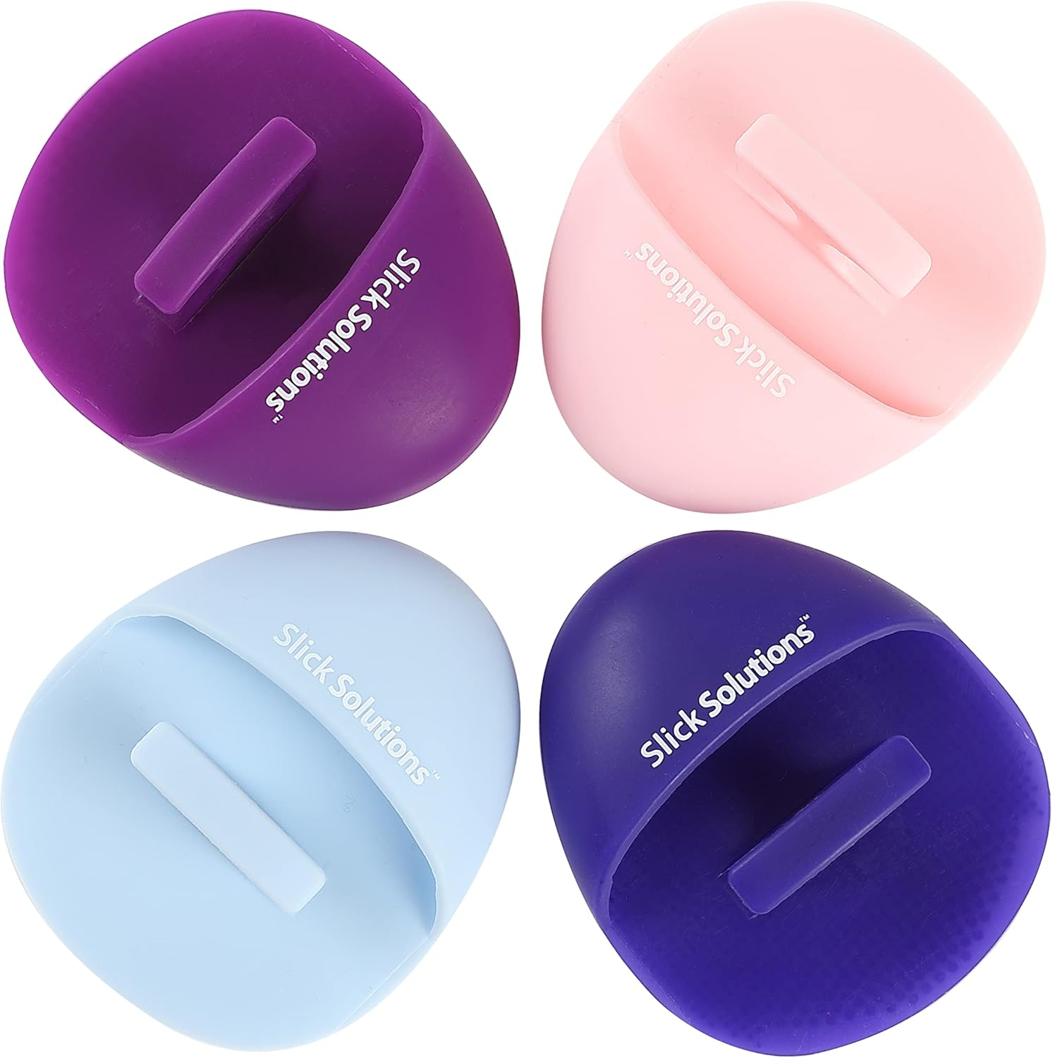 Slick- Silicone Facial Cleansing Brush, 4 Pack, Silicone Face Scrubber Exfoliator