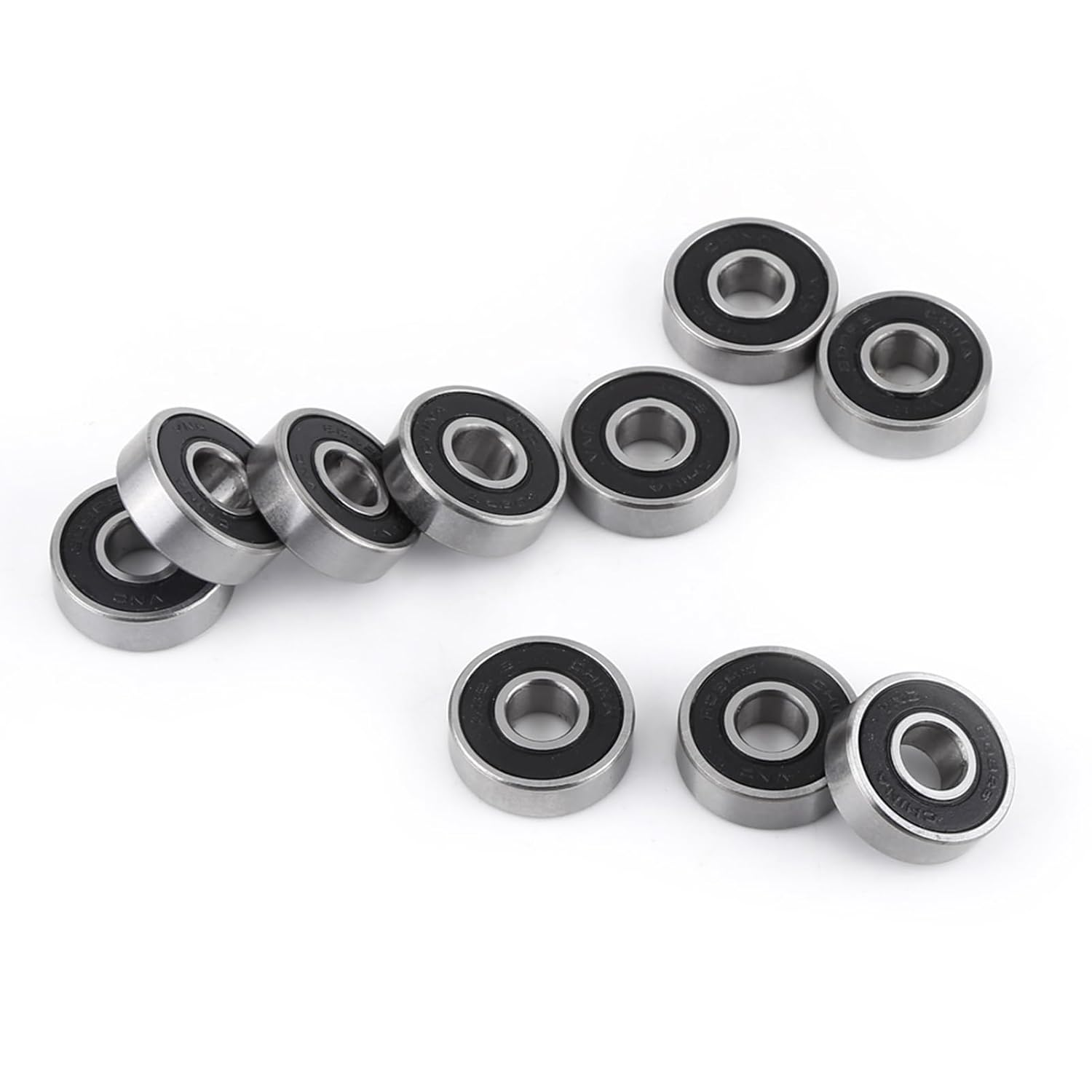 Domary 10PCS 608 2RS Ball Bearing Dual Sided Black Rubber Sealed Deep Groove Micro Miniature Easy Install Long Service Life 8X22X7Mm image number 2
