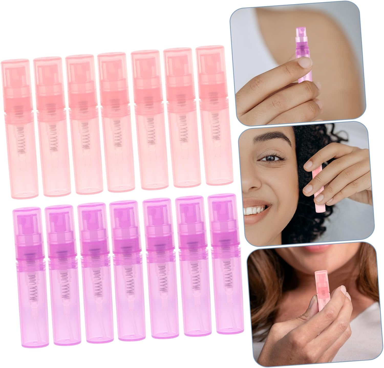 HONMEET 15 Pack Mini Spray Bottles 2Ml Sample Bottles Travel-Friendly Perfume Bottles Reusable Spray Containers for Makeup Perfume Easy Refill Clean Random Color image number 3