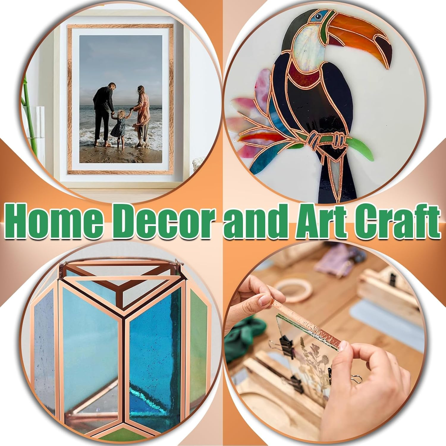 Conductive Adhesive Copper Tape, 2 Pcs Conductive Copper Foil Tape, Conductive Copper Tape with Single-Sided for Guitar and EMI Shielding, Slug Repellent, Stained Glass, Crafts, Electrical Repairs image number 4