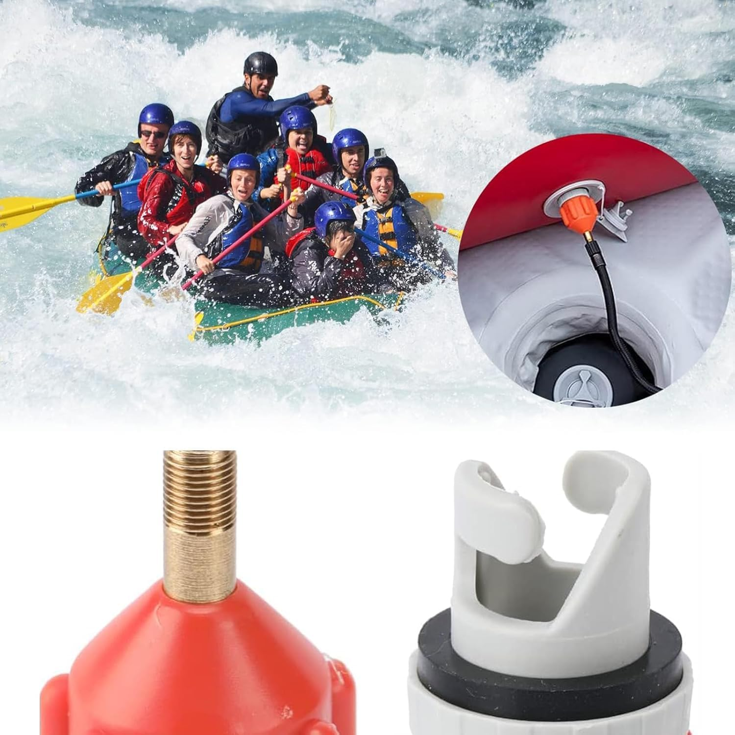 Boat Air Valve Adaptor Kit,Inflatable Sup Pump Adaptor,Paddle Board Pump Adaptor,Nozzles Sup Pump Adaptor Air Pump Converter,Stand up Paddle Board,Inflatable Bed,Compressor Air Valve Converter image number 4