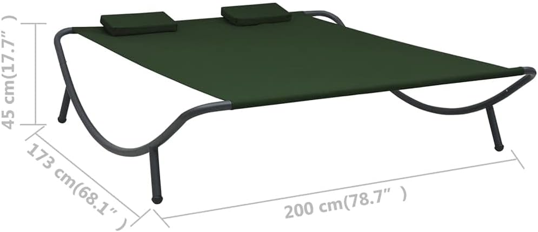 Garden Double Sun Lounger with Pillows - Weather-Resistant Fabric Sunbed - Outdoor Daybed Furniture for Pool Deck Terrace Beach image number 4