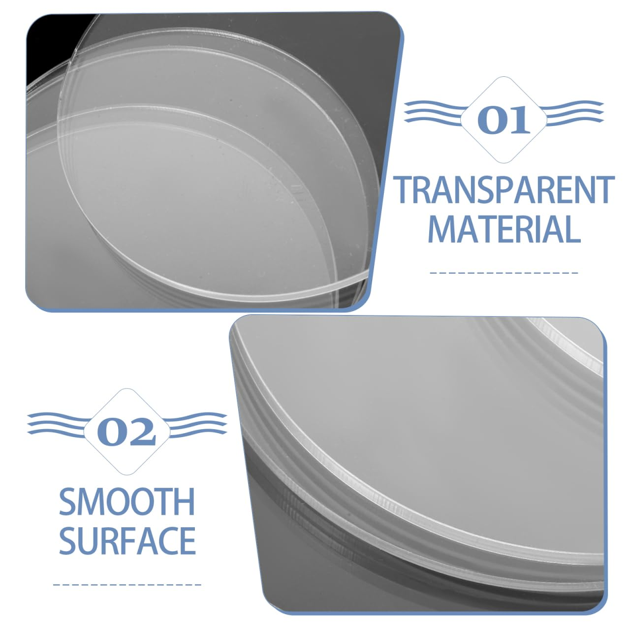 COHEALI 5Pcs Transparent Acrylic round Discs, 100Mm Diameter, 3Mm Thick, Ideal for DIY Crafts, Office Signs, Coasters, and Tabletop Protection image number 4