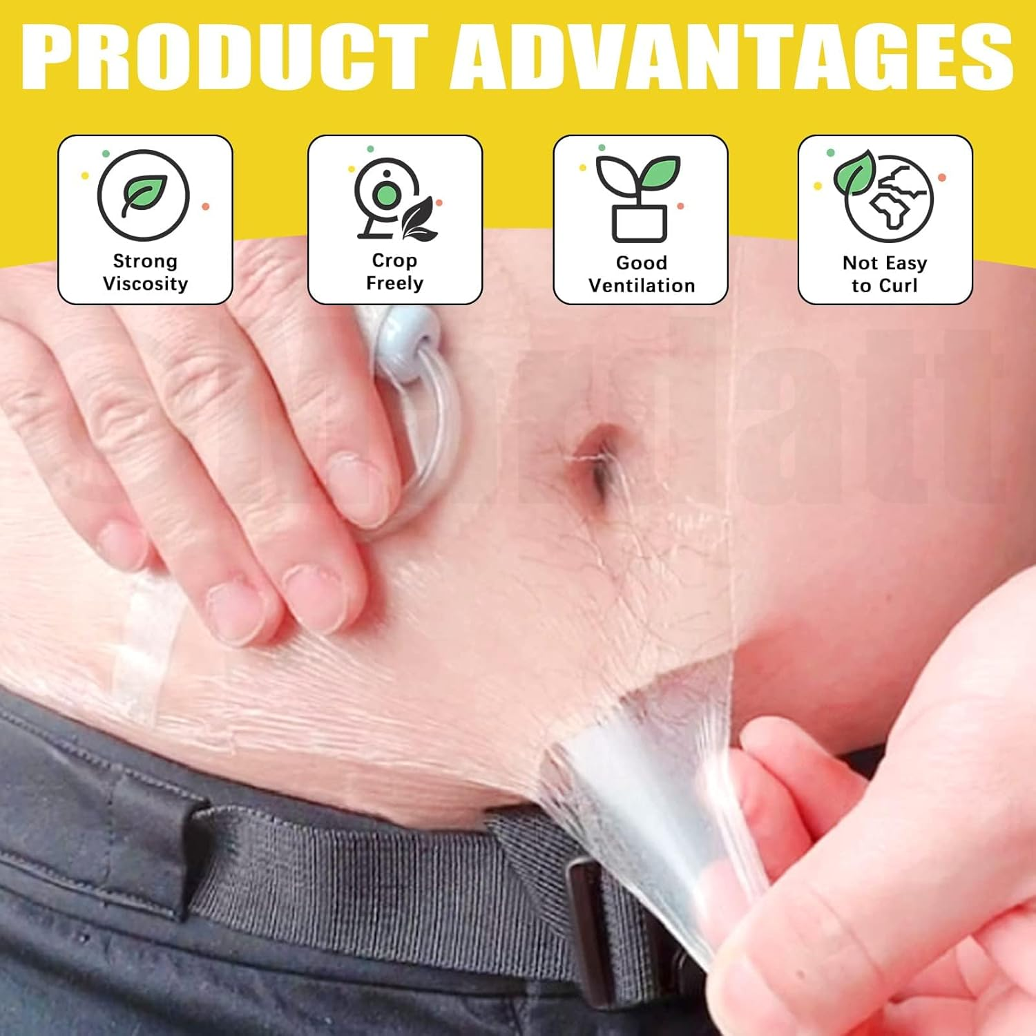 100Pcs 4 Size Transparent Stretch Adhesive Bandage, Shower Waterproof Patch Clear Adhesive Bandages, Dressing Film Adhesive Bandages Patch Tattoo Tape image number 3