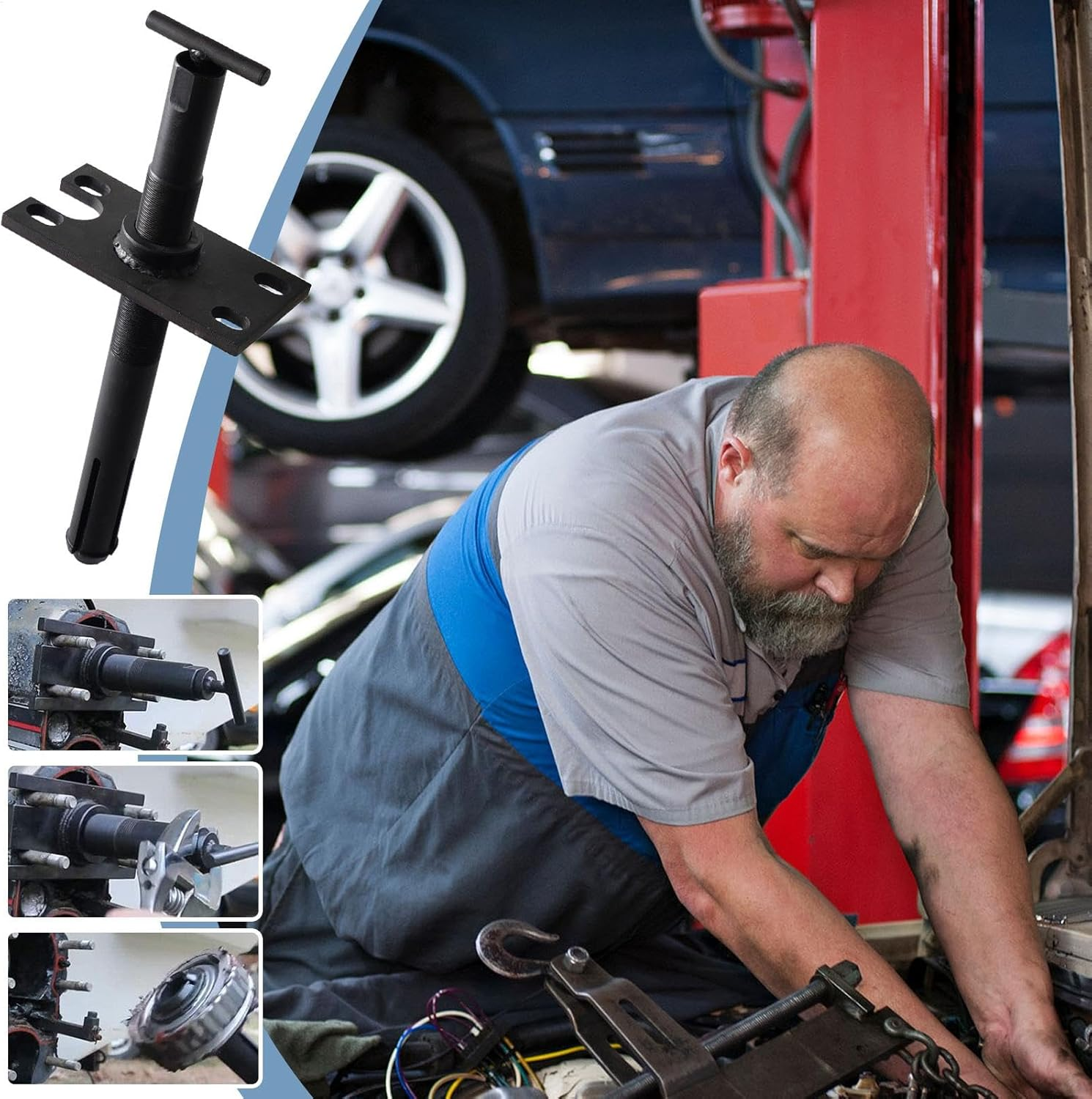 Gimbal Bearing Puller, Automotive Repair Tool, Blind Hole Engine Alignment, Bearing Puller, Internal Gear Extractor Remover for Car, 18.11X4.33X1.97 Inches image number 4