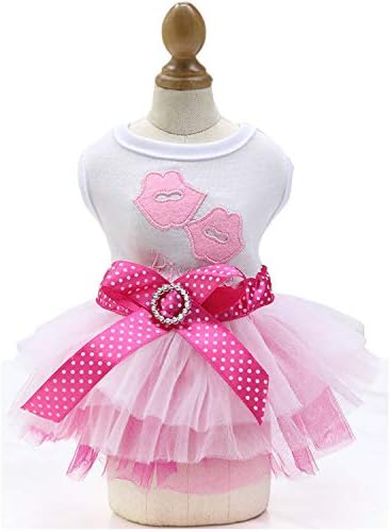 PIXRIY Dog Dress Tutu Skirt Princess Puppy Dress Vest Cute Spring Summer Pet Clothes Apparel for Small Dogs and Cats image number 5