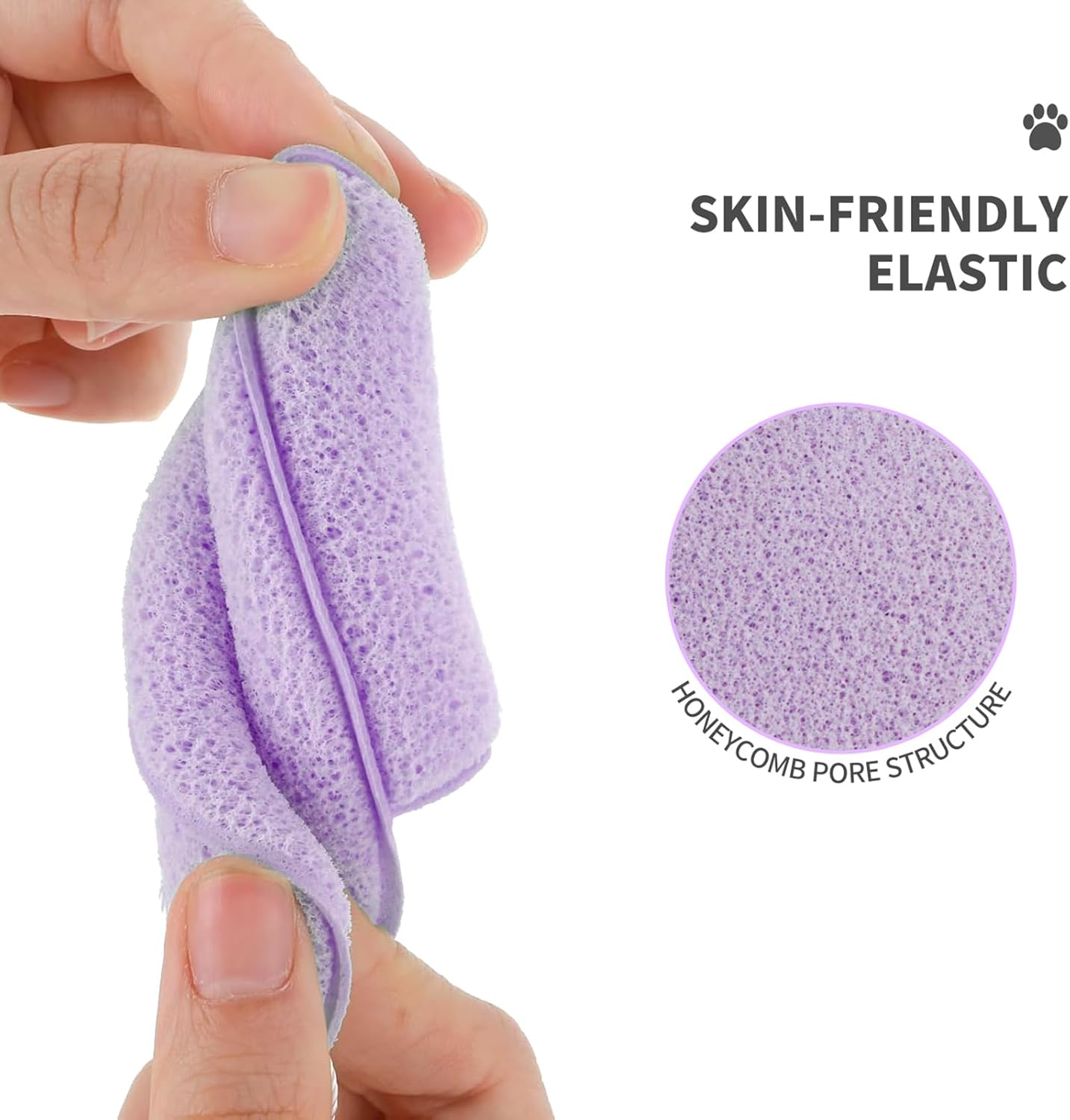 Cat Paw Sponge - Facial Cleansing Pad for Skincare Routine | Enlarged Compressed Design with Soft Texture, Glove Type Cosmetic Remover for Daily Makeup Wipe, Bathing Accessories, Home Use image number 4