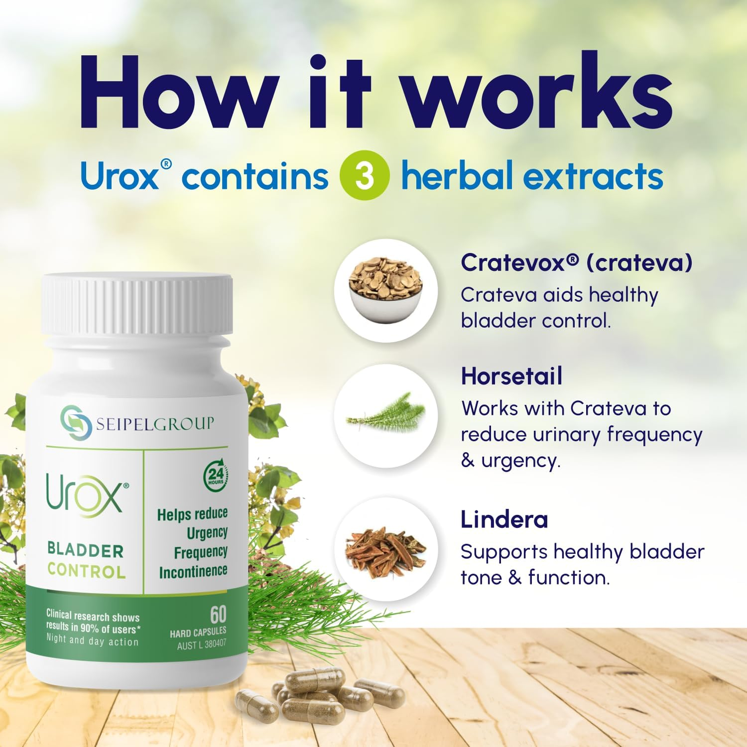 UROX Bladder Control, Effective Bladder Support Supplement for Men & Women, Helps Reduce Incontinence, Urinary Leakage, Frequency, Urgency, 60 Vegetarian Capsules image number 6