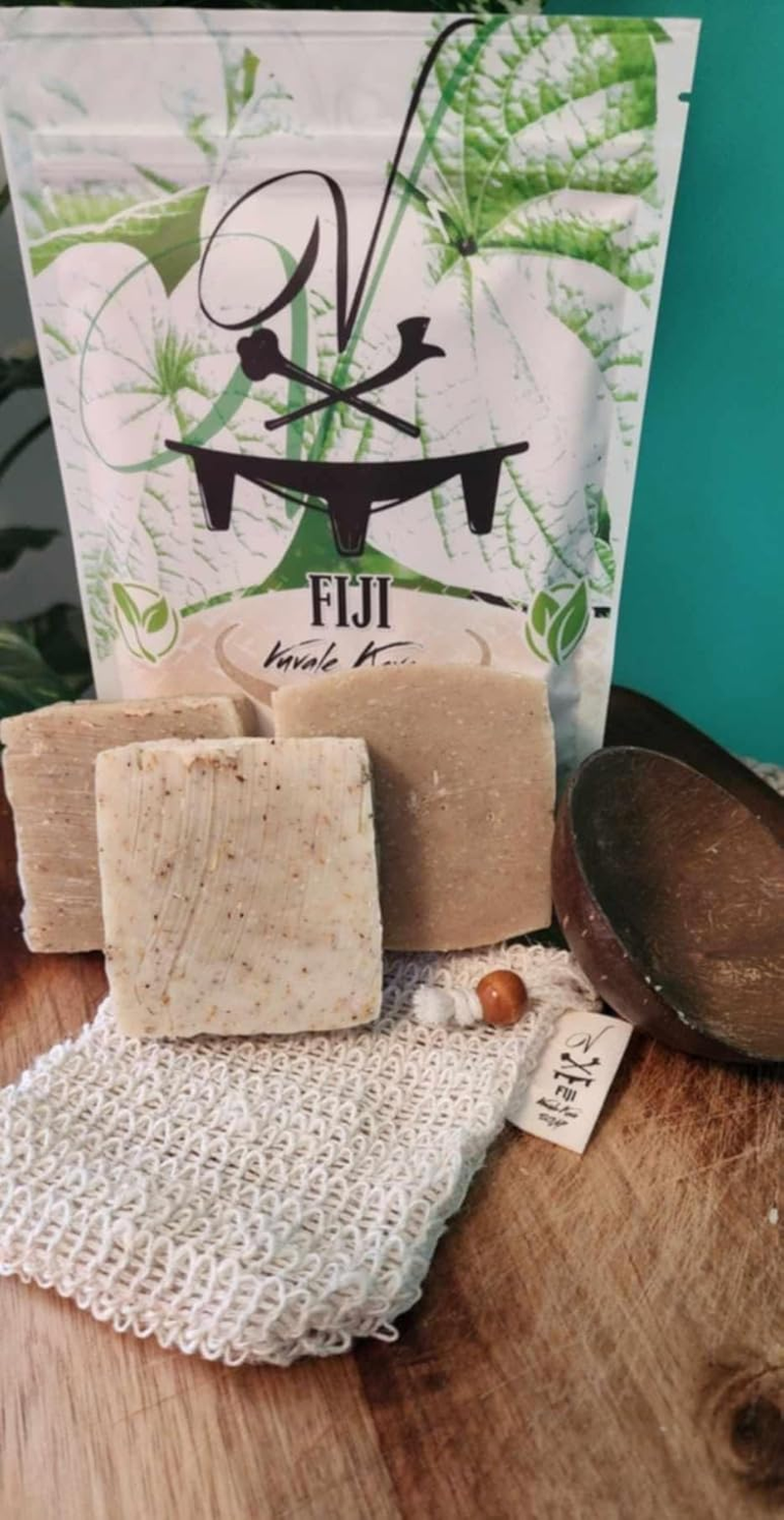 Kava-Nish Soap: Dual-Action Care for Every Skin Type Two Bars, One for Exfoliation, One for Silky Softness&mdash;Plus a Natural Sisal Pouch for the Perfect Cleanse. Embrace the Essence of Calm! image number 5