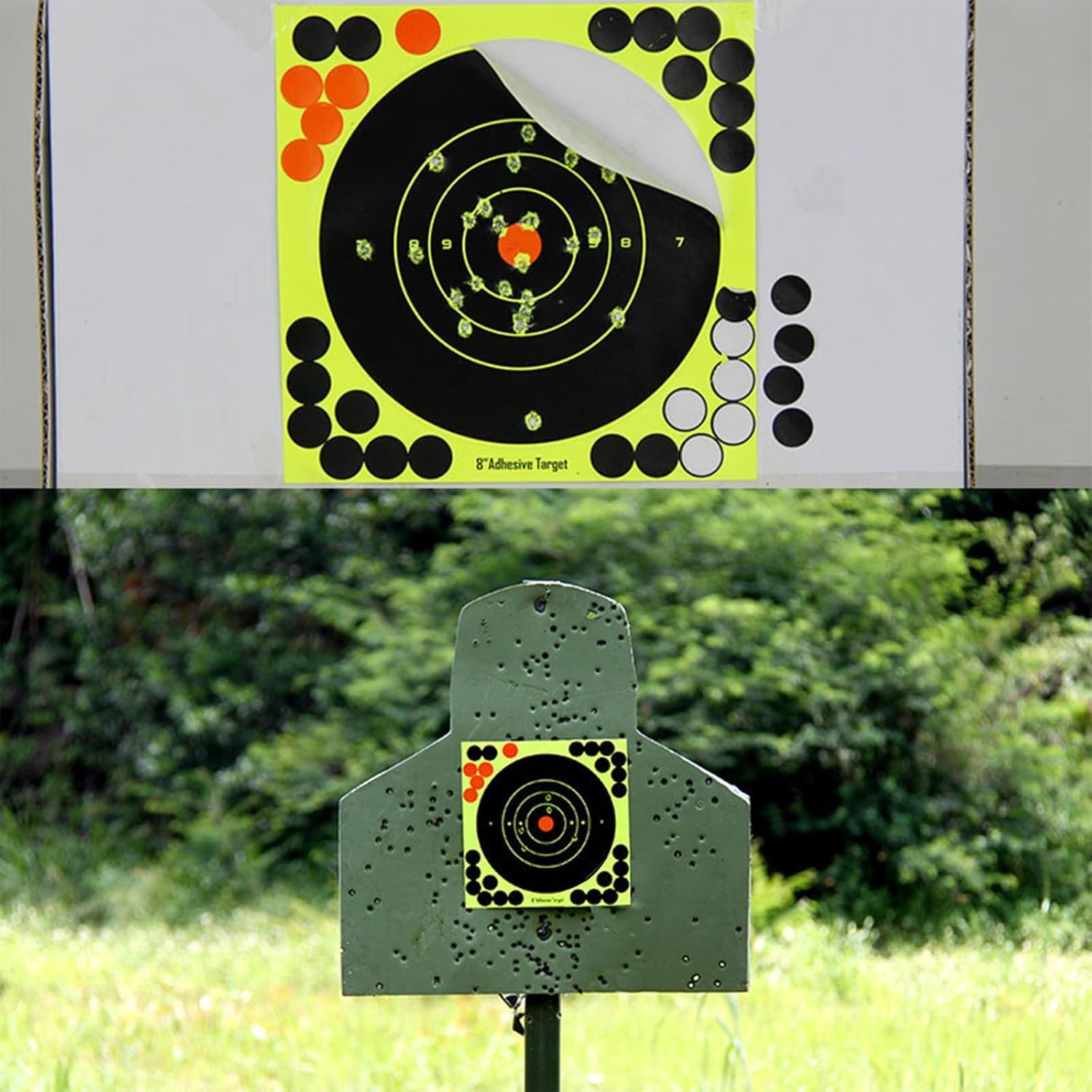 20.3CM Splatter Targets Paper, Self Adhesive Shooting Targets Paper, Shooting Practice Reactive Shooting Target Shots Target Paper, Bright Fluorescent Shot Marking Target Paper Splatter image number 5