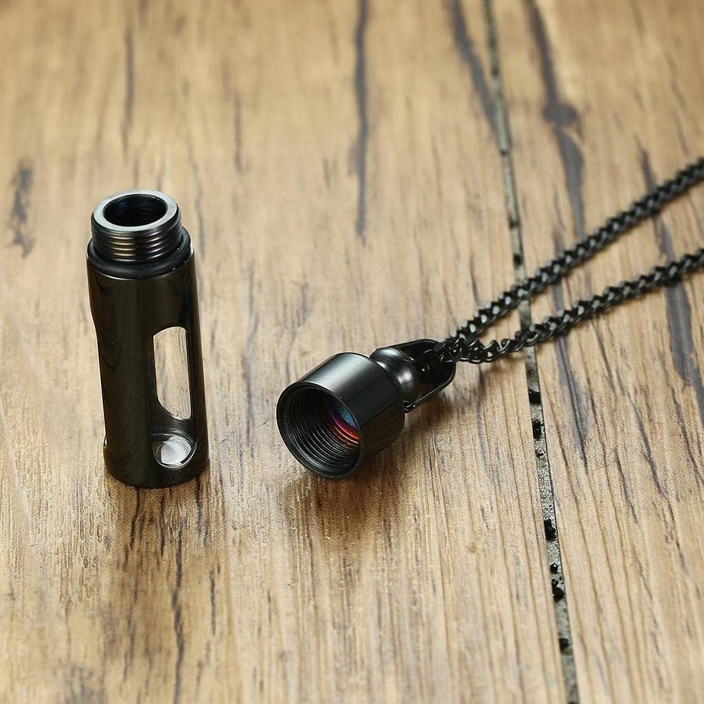 Screw Urn Pendant Necklace Jewlery Stainless Steel Glass Openable Container Vial Tube Urn Keepsake Cremation Ashes Holder image number 3
