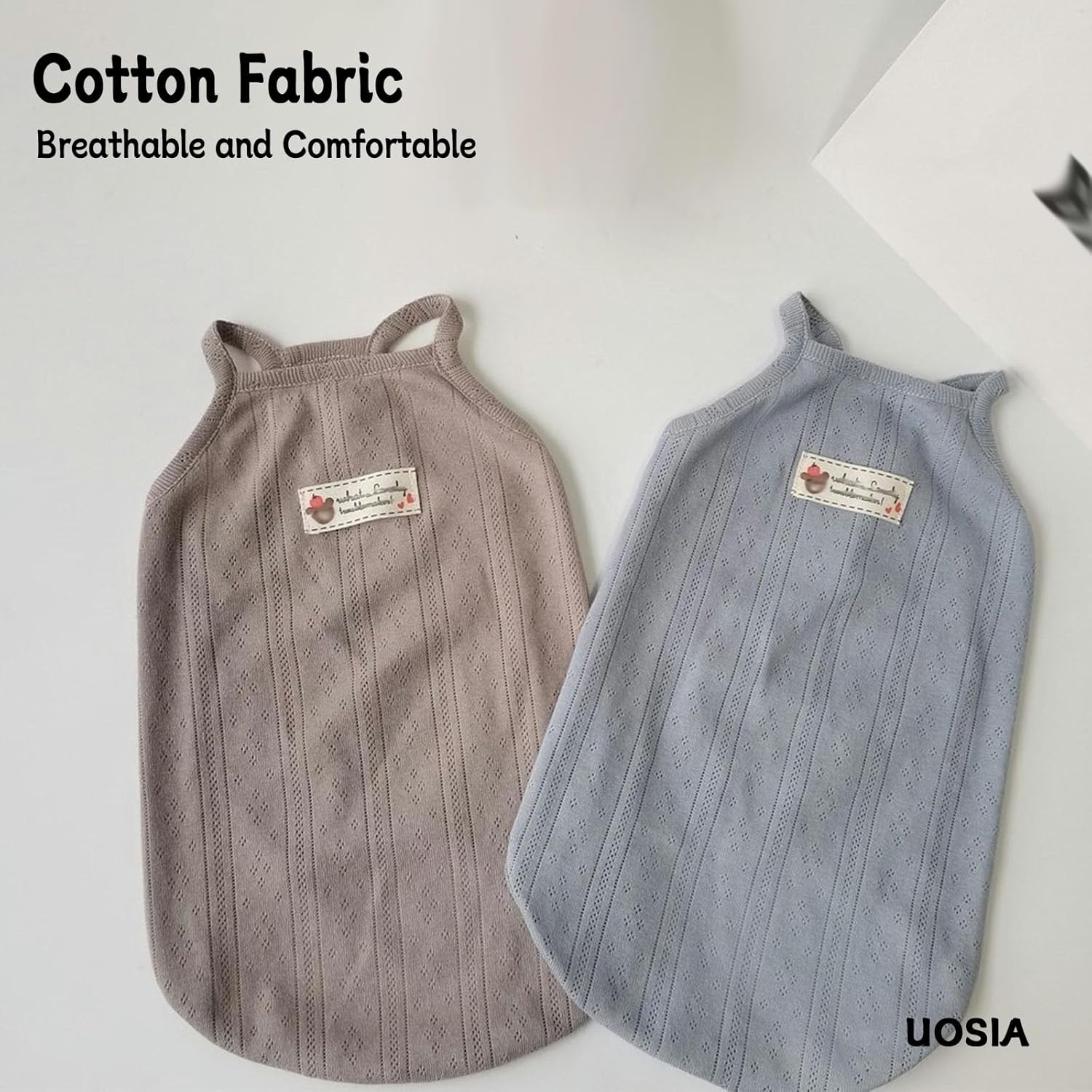 UOSIA Sphynx Cat Clothes Breathable Hairless Cat Shirts Cotton Soft Kitten T-Shirts Sleeveless Pullover Cat Vest Comfortable Cat Pajamas for Male Cats image number 3