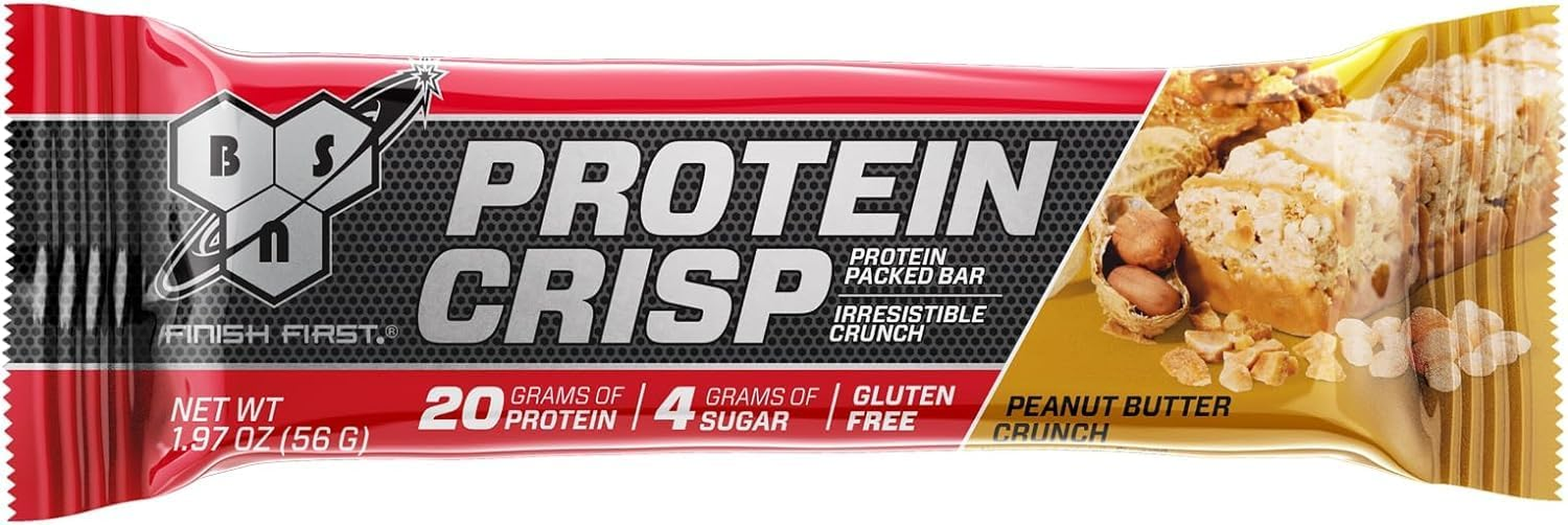BSN Peanut Butter Gluten Free Protein Crisp Bars 12 X 55G image number 1