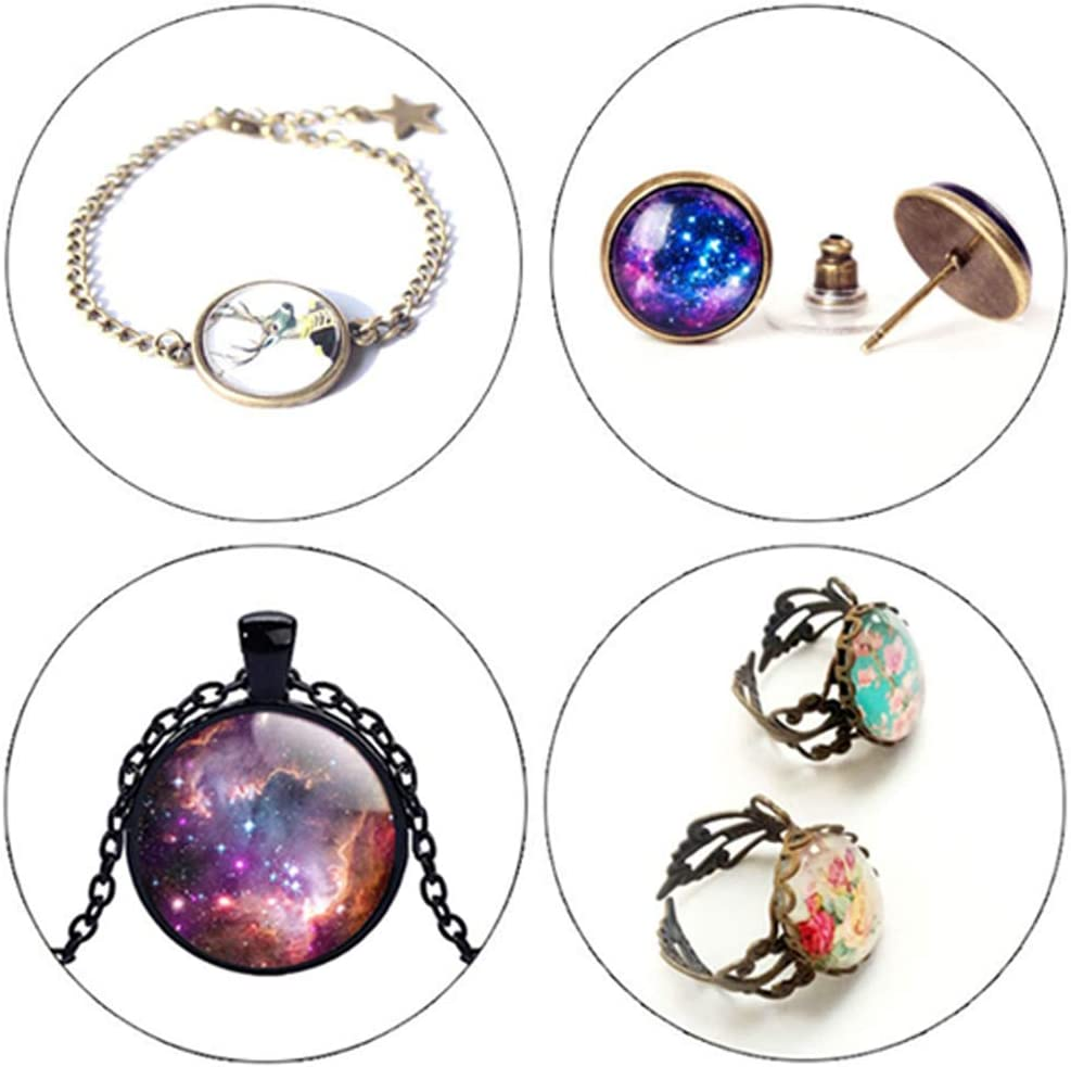 100 Pcs 20Mm Clear round Cabochons Flat Back Glass Dome Cabochons for DIY Crafts Photo Pendant Jewelry Making image number 2