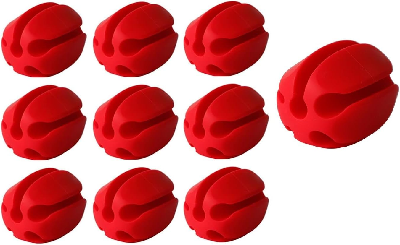 10Pcs Silicone Fishing Rod Holder Straps, 5 Hole Portable Fishing Rod Fixed Ball, Rubber Fishing Pole Clips Fly Fishing Accessories - Green image number 3