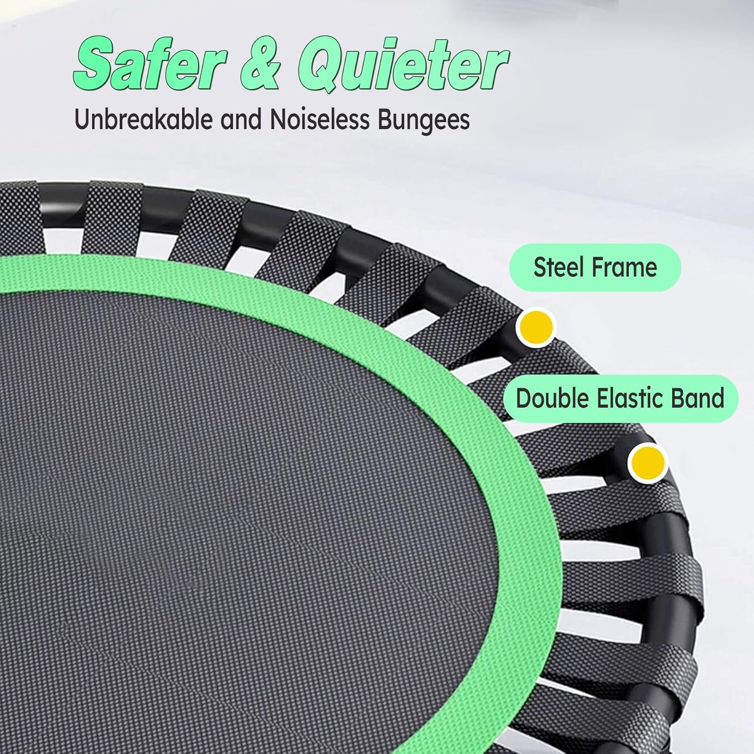 Genki Foldable Mini Trampoline Exercise for Adults Chlidren Outdoor Indoor Gym Fitness Workout Rebounder Jumping Camouflage - 40 Inch Green image number 4