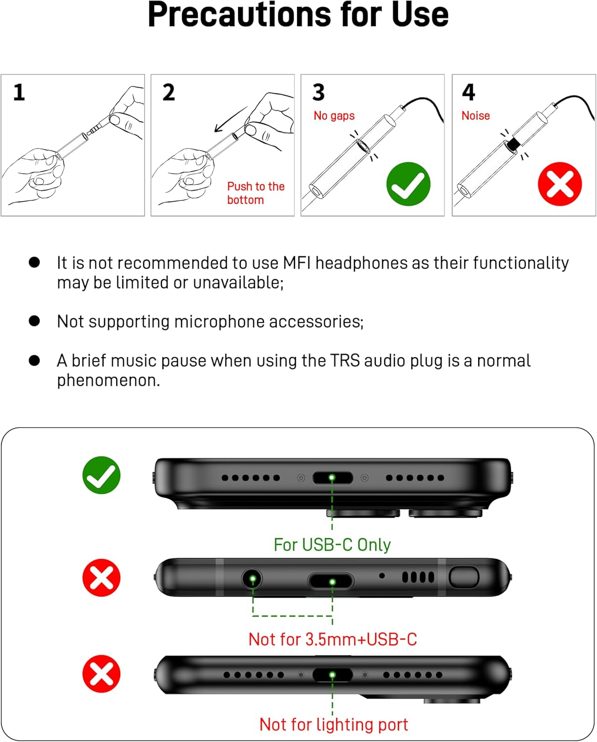USB C to 3.5Mm Audio Headphone Adapter, Type C to Headphone Jack Adapter Compatible with Iphone 17 Pro Max/16/15,Samsung Galaxy S25 Ultra/S24/S23,Pixel,Ipad Pro image number 5