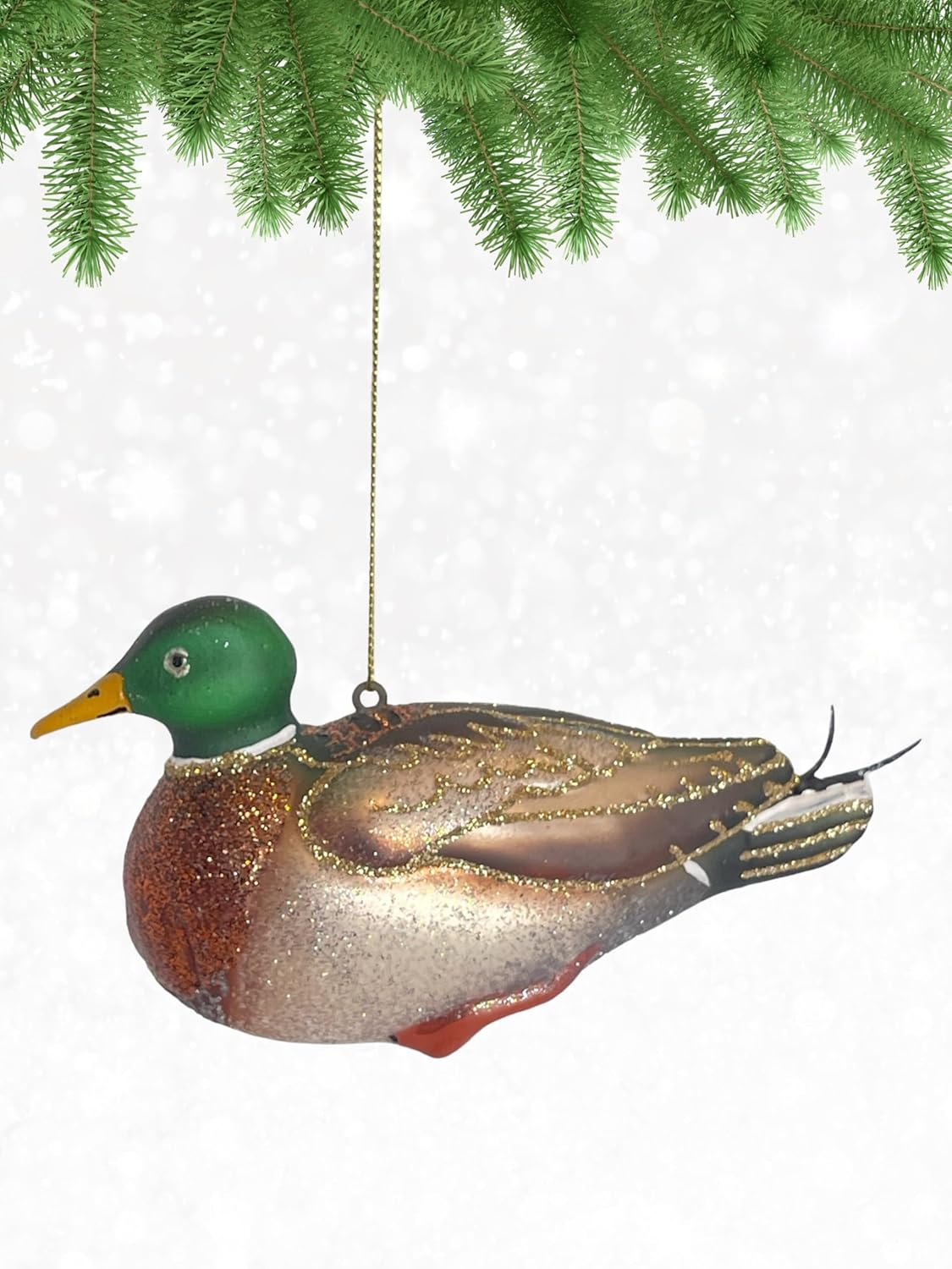 Cobane Studio Northern Saw Whet Owl Hanging Glass Ornament - Hand Blown and Hand Painted Bird Ornament for Christmas and Home Decor