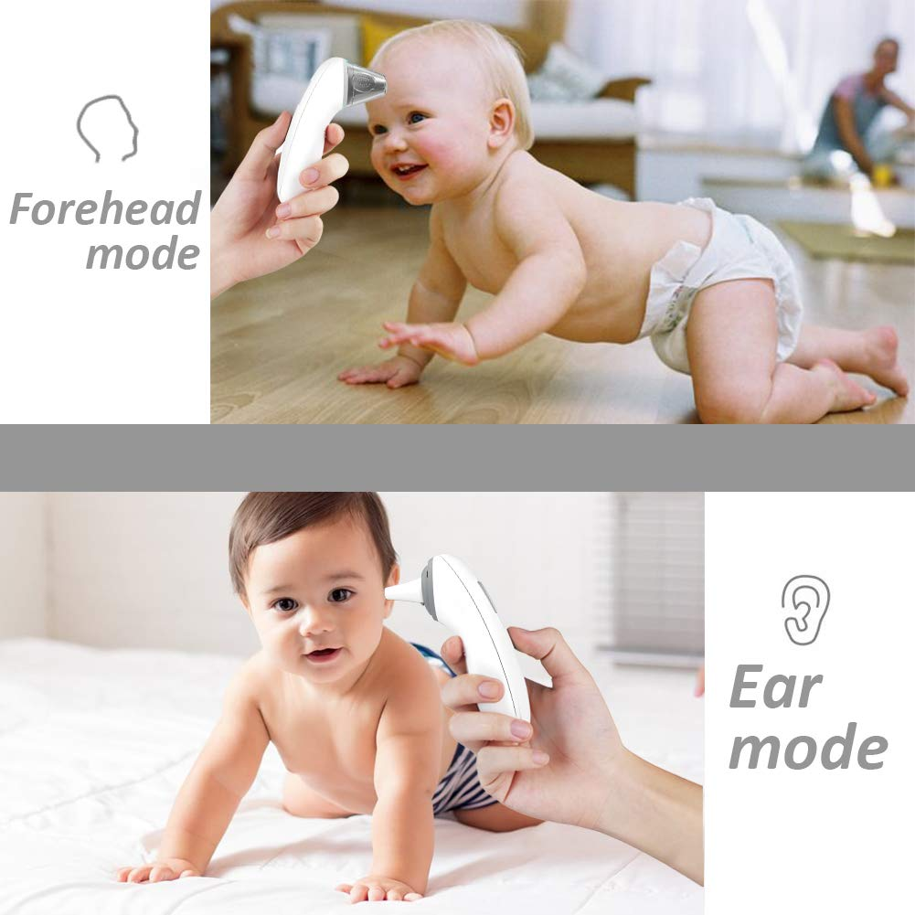 Ritalia&reg; Baby Thermometer with Forehead and Ear Mode for Adults Babies Toddlers and Infants - Touch-Free Operation, Rapid 1-Second Digital Thermometer for Accurate Readings Fever Alert