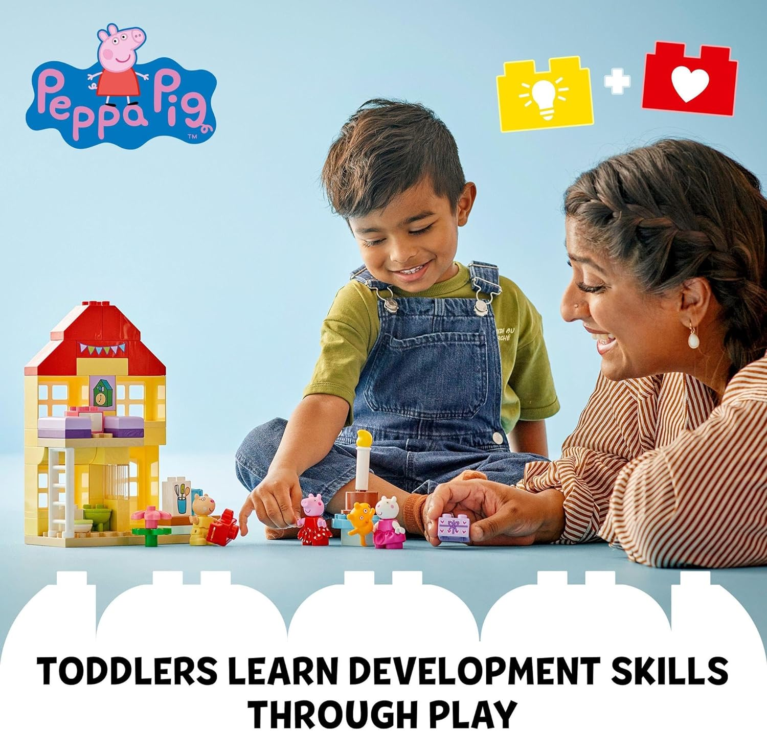 LEGO DUPLO Peppa Pig Birthday House Playset, Toddler Learning Toy for 2 plus Year Old Girls and Boys, Kids Toy Three Figures, Including Pedro Pony and Suzy Sheep, plus Peppa'S Teddy, Family Fun 10433 image number 2