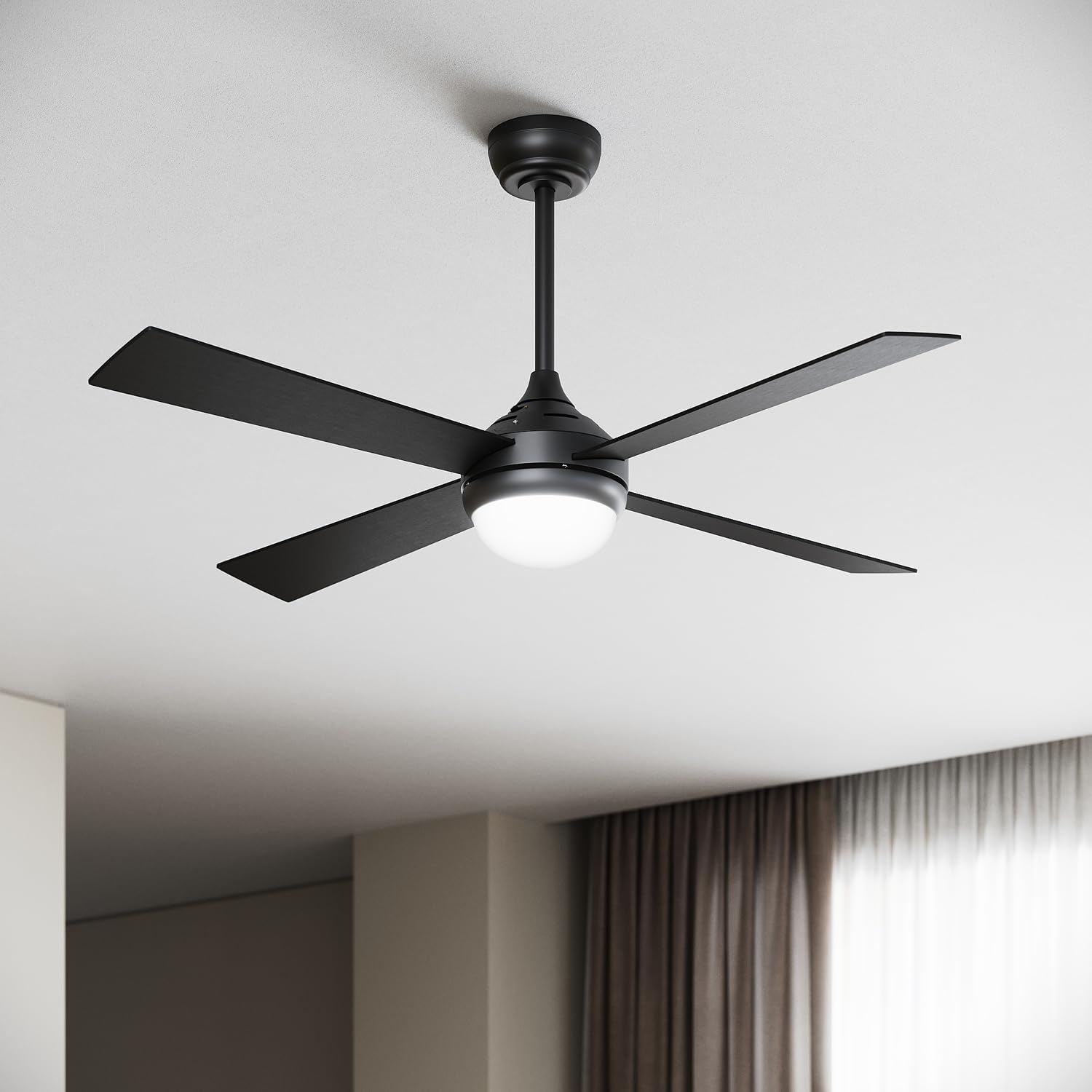 ELEGANT Ceiling Fan with LED Light,Remote Control,Ac Motor,48 Inch,3 Colors Temperature