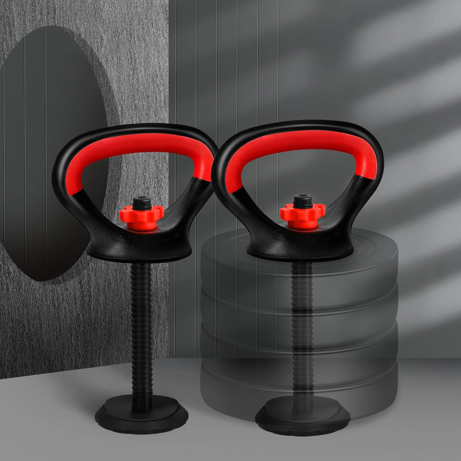 BLACK LORD 2X Adjustable Rubber Kettlebell Handles with Base for Weight Lifting Plates Push Up, Fits 26Mm and up Weight Plates (Kettlebell Handles without Weight Plate) image number 4