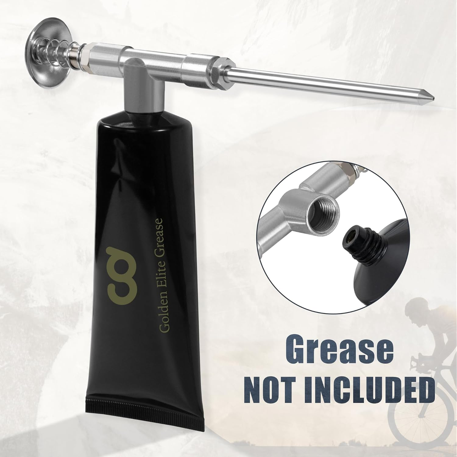 Cyclingdeal Mini Grease Gun with Precision Dispensing Extra Long Nozzle - Bicycle Lubricant Bicycle Grease Applicator - Bike Grease Gun Small Grease Gun - Perfect to Lubricate Tools Bearings Cables image number 3