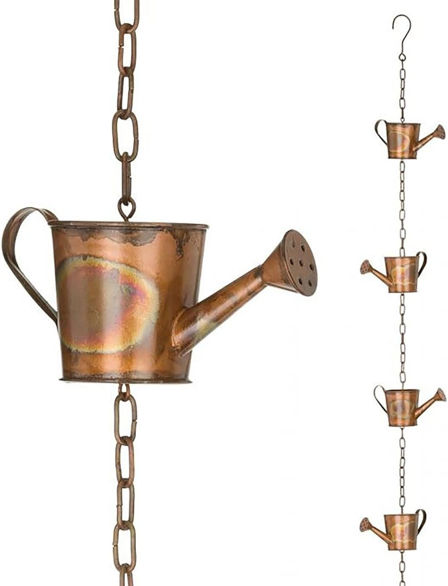 Metal Kettle Rain Chain - Rain Chains Decorative Rain Catcher Chain Hanging Rain Chains Artwork Decoration Pendant image number 1