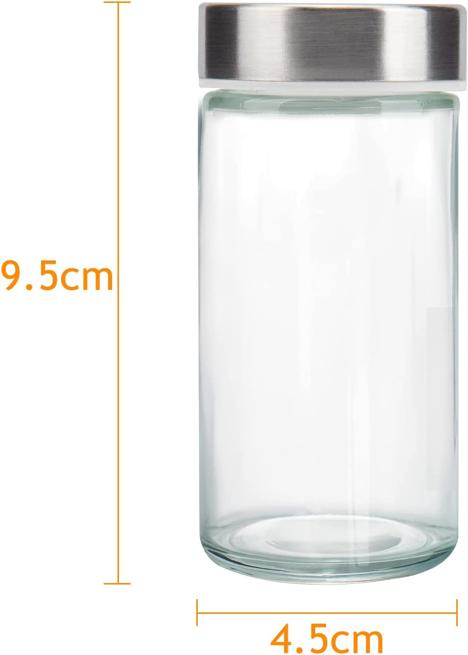 Glass Spice Jars with Stainless Steel Lids, Small Items Storage and Organization, Seasoning Containers, Spice Organizer image number 4