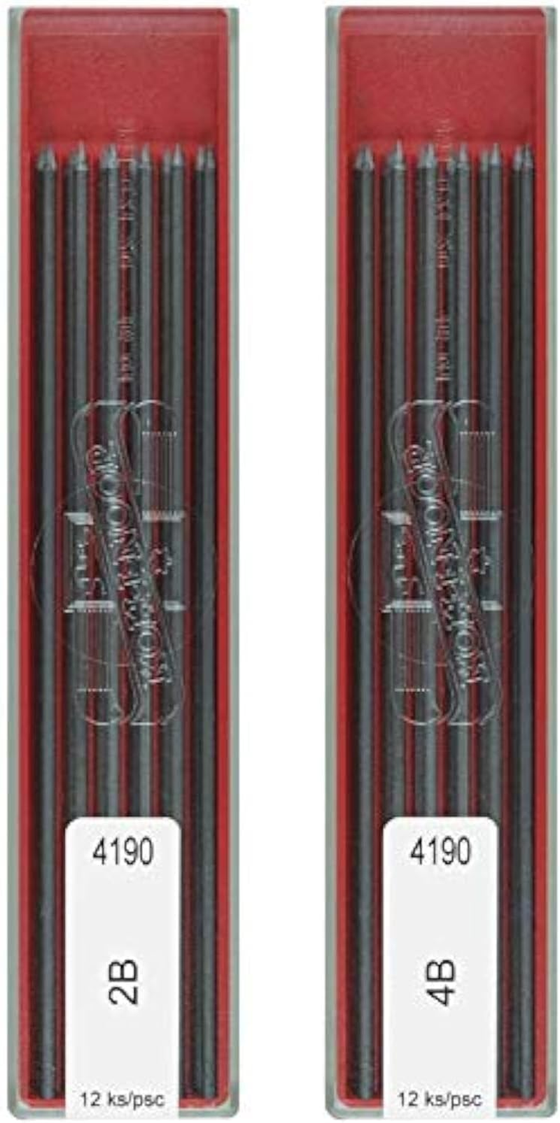 Koh-I-Noor 2B & 4B Leads Refill, 2Mm Mechanical Pencil Graphite Lead for Technical Drawing & Drafting Pencil - 24 Leads