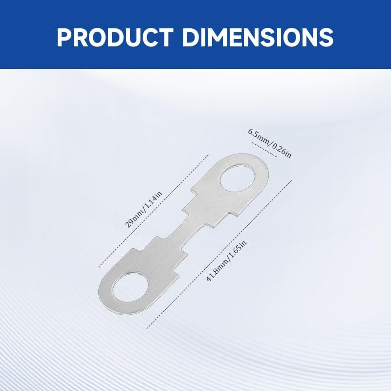 4 Pcs 50A Flat Fuse Strips, Silver Tone Zinc Alloy Accessories Replacement for Car Motorcycle DC 12V-32V Circuit