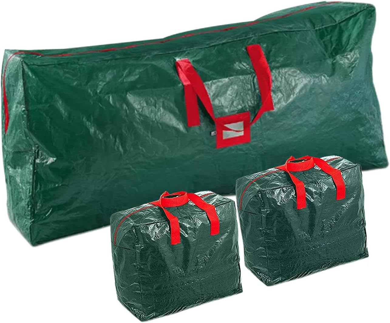 Perfk 3Pcs Christmas Tree Bag Laundry Bag Portable Artificial Xmas Tree Container Christmas Wreath Storage Bag for Holiday Clothes