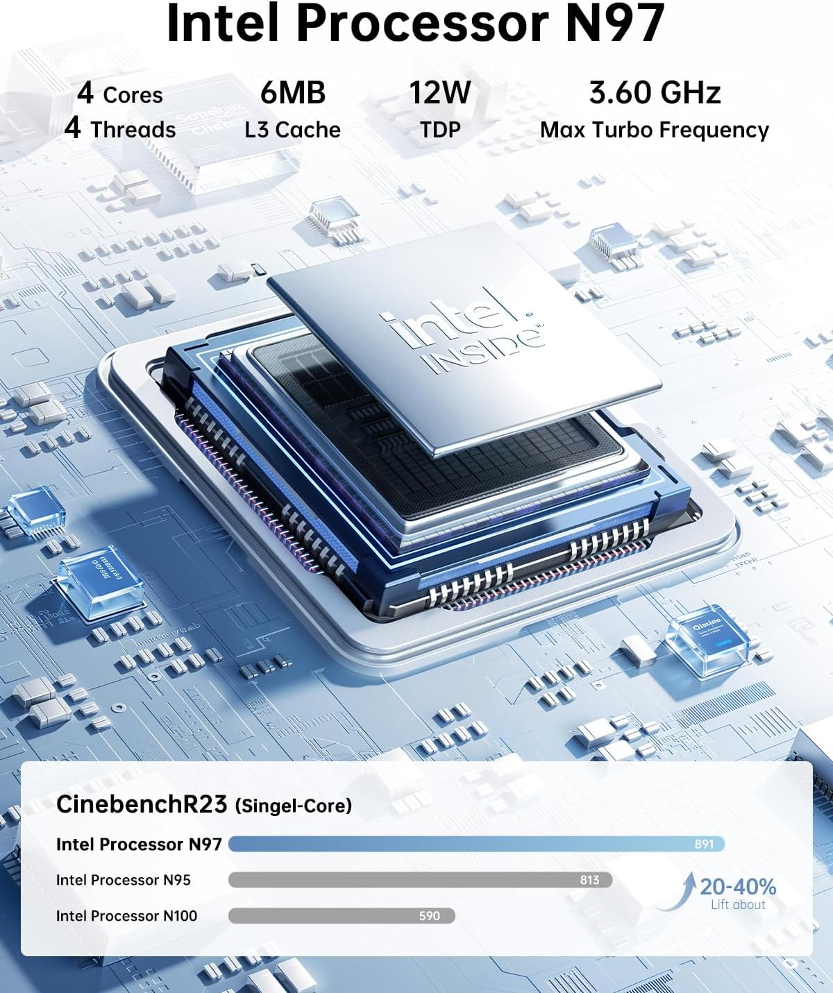 KAMRUI Mini PC E2 Mini Computer Alder Lake-N97(Up to 3.6Ghz,4C/4T) 8GB DDR4 256GB M.2 SSD Win11 Pro Micro Desktop Computer Mini Desktop PC Support 4K@60Hz,Hdmi,Wifi 5,BT4.2 image number 4