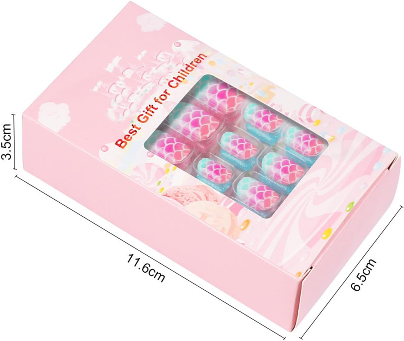 120 Pieces Kids Press on Nails for Girls Fake Nails Emboss Artificial Nail Tips Pre Glue Short Stick on Nails for Kids Nails Decoration Sleepovers Kids Valentine Day Gifts (NT30-6, NT30-6)