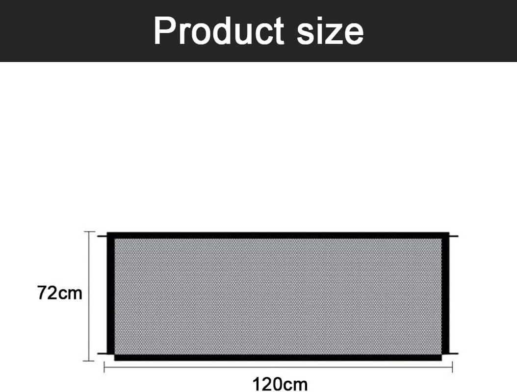 TOMVAES Pet Safety Guard Mesh Dog Gate,Portable Folding Mesh Magic Gate, Safety Gate,Safe Guard Install Anywhere,Ideal for Corridors, Stairs, Balconies,72 * 120Cm,Black image number 1