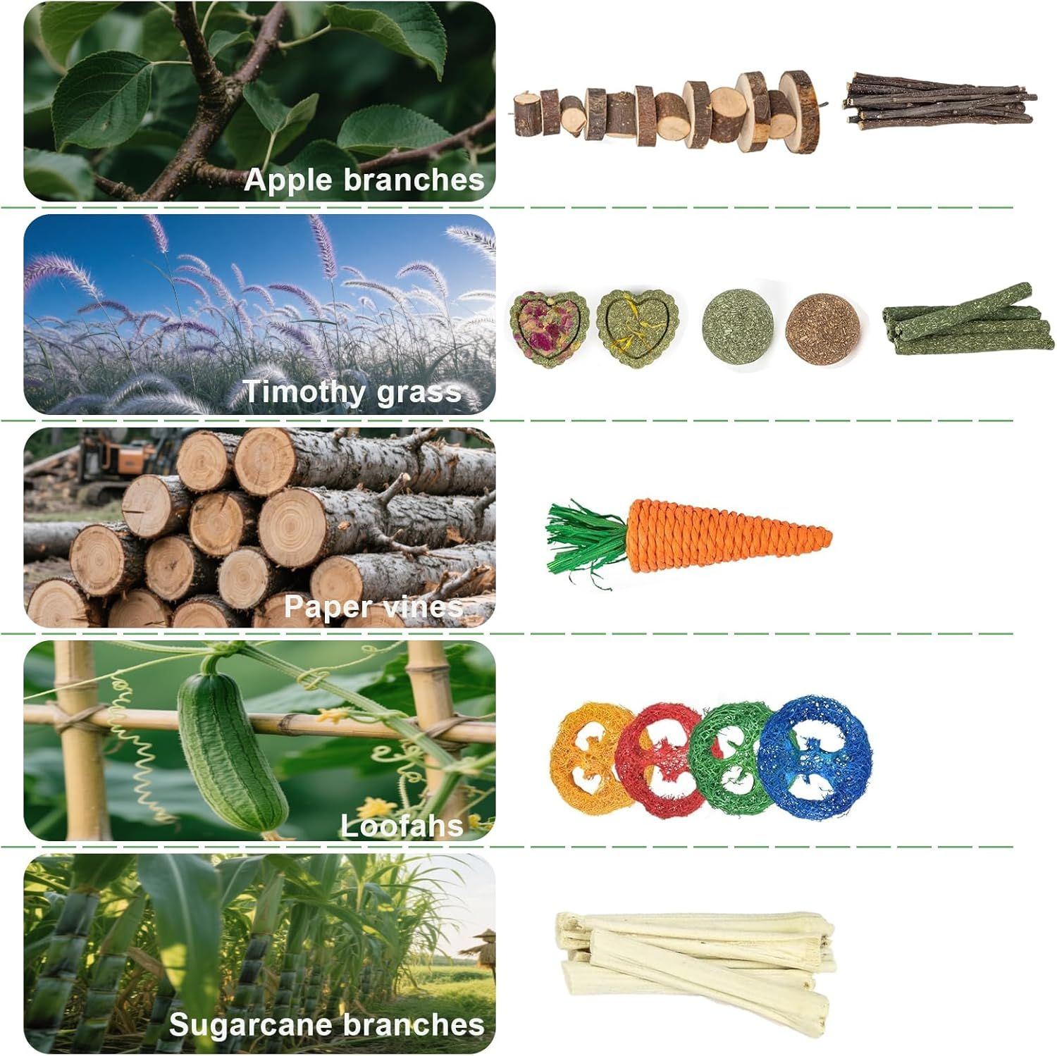 GUXLXAR Pack of 34 Rabbit Toy Activity Small Animals Chew Toy for Small Animals, Molar Toy, Dental Care, Wooden Accessories, for Rabbits, Hamsters, Guinea Pigs and Chinchillas image number 5