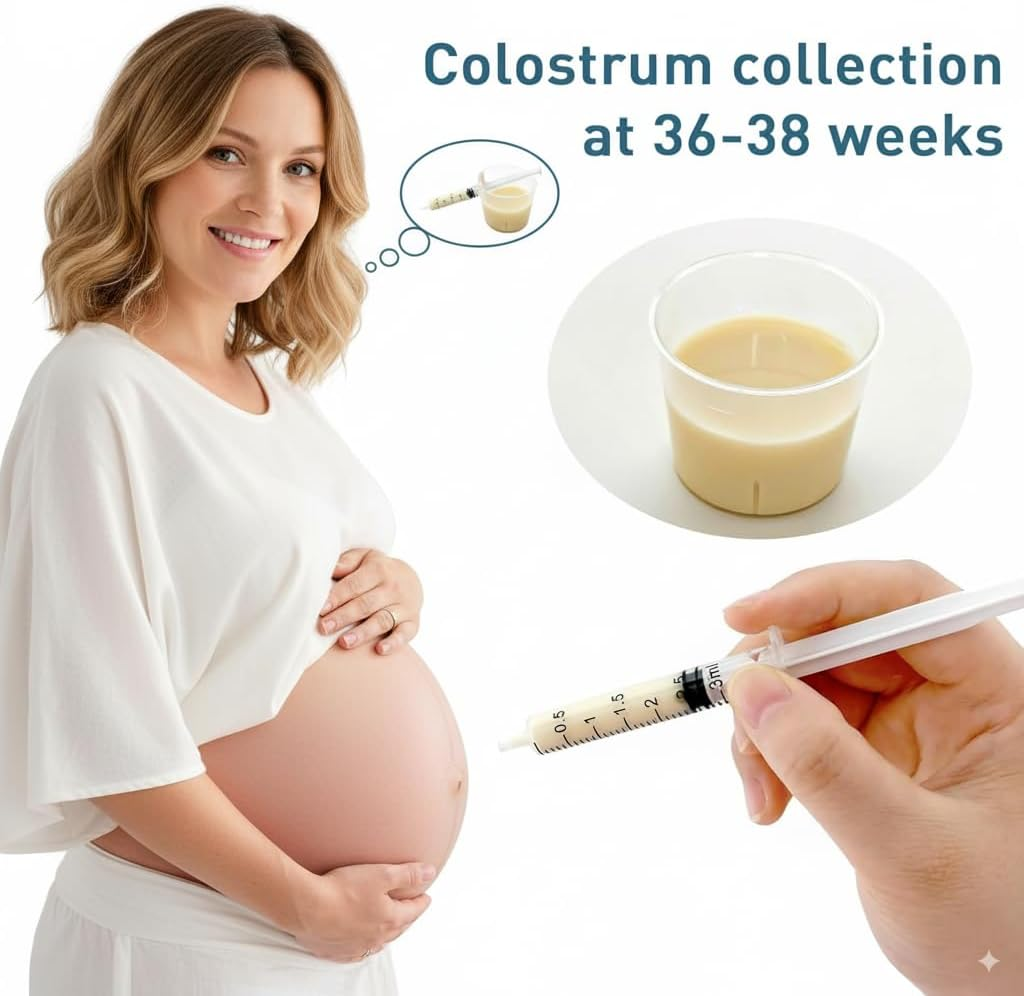 Colostrum Collector Kit for Newborn &ndash; 50 Sterile 3Ml Syringes with Caps, Measuring Cup, Storage Bags & Labels image number 4