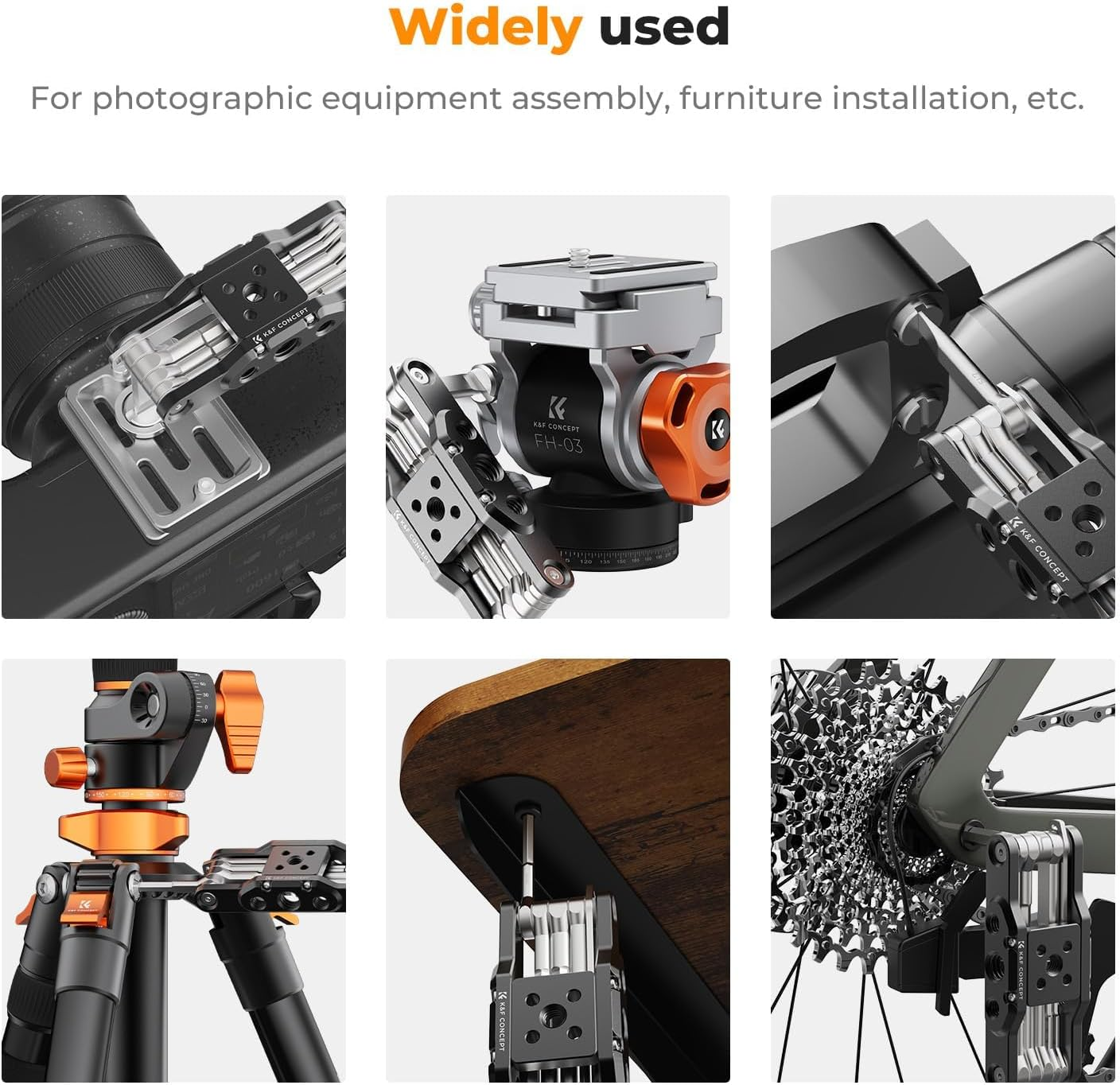 K&F Concept 10-In-1 Camera Multitool with Screwdriver and Spanner, Foldable Tool Set for Photographers, Universal Screwdriver Tool Set image number 4