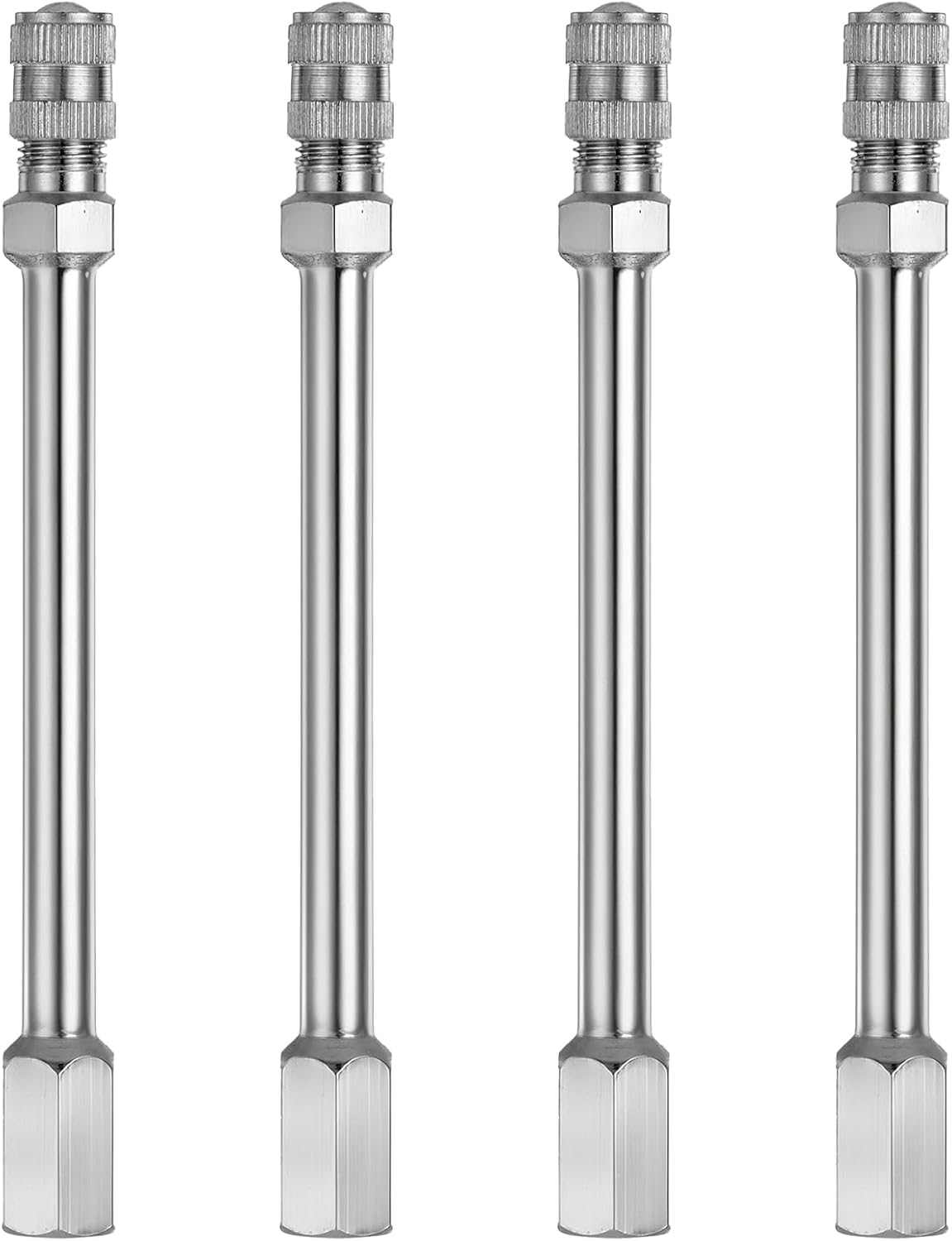 4 PCS Valve Stem Extenders, 4Inch 100Mm Wheel Tire Valve Stem Extension, Wheel Valve Extension Rod Extender Stem Caps for Trucks Cars Motorcycles Rv Mowers image number 1