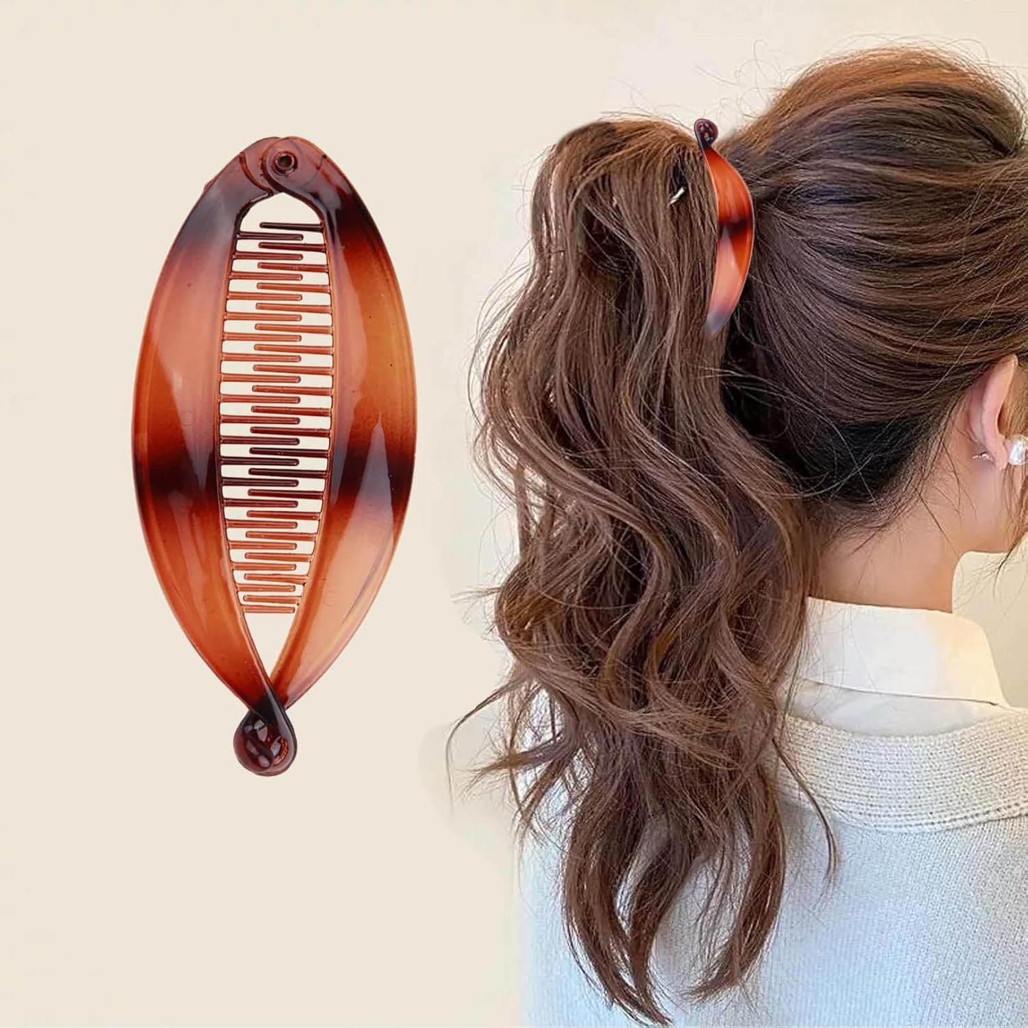 Pack of 4 Banana Clip Hair, Banana Clip Thick Hair, Retro Female Hair Accessory Hair Comb, Banana Hair Clip, Hair Clips, Vintage Fish Tail, Hair Clip Women image number 5