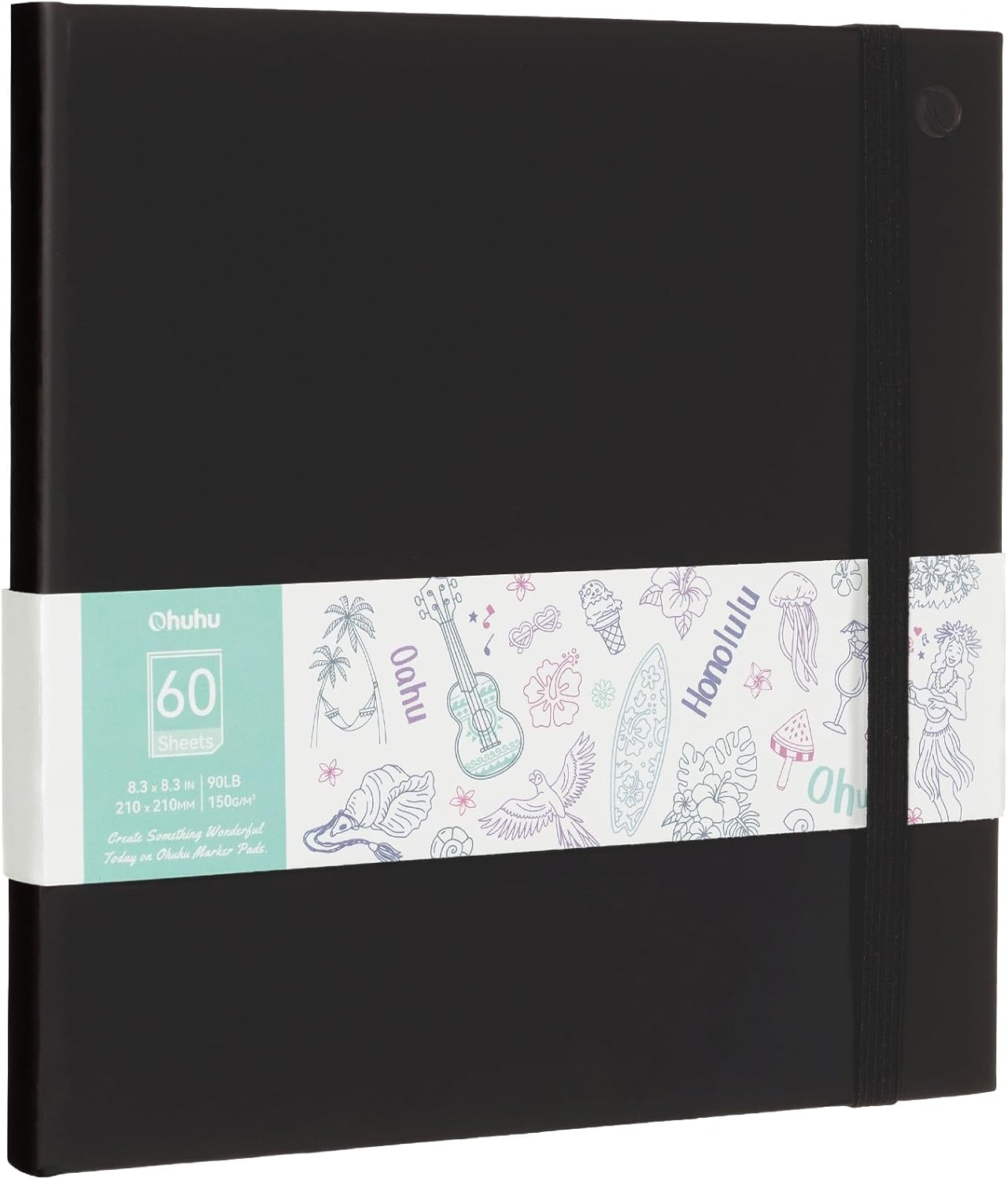 Ohuhu Double Sided Marker Pads Art Sketchbook Bleedproof - 8.3X8.3 Square Art Sketch Book Drawing Papers 60 Sheets/120 Pages 90LB/150GSM Hardcover Sketching Books for Alcohol Marker Painting Coloring image number 4