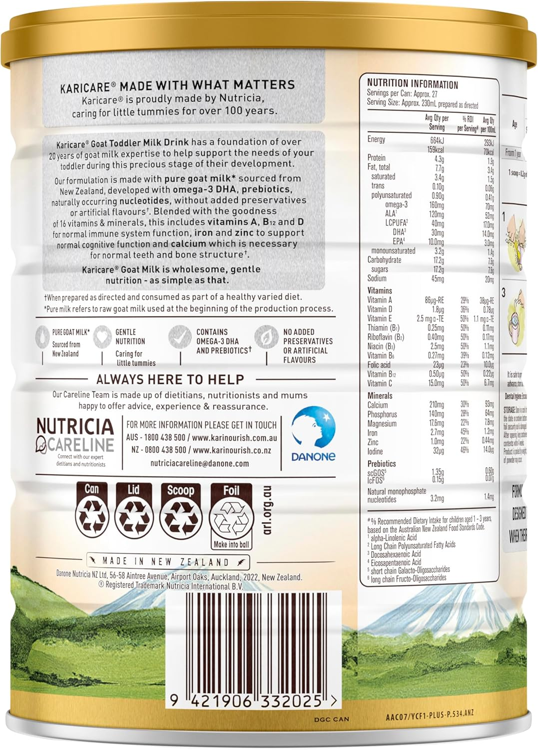 Karicare Goat Milk 3 Toddler Milk Drink for 12+ Months 900G