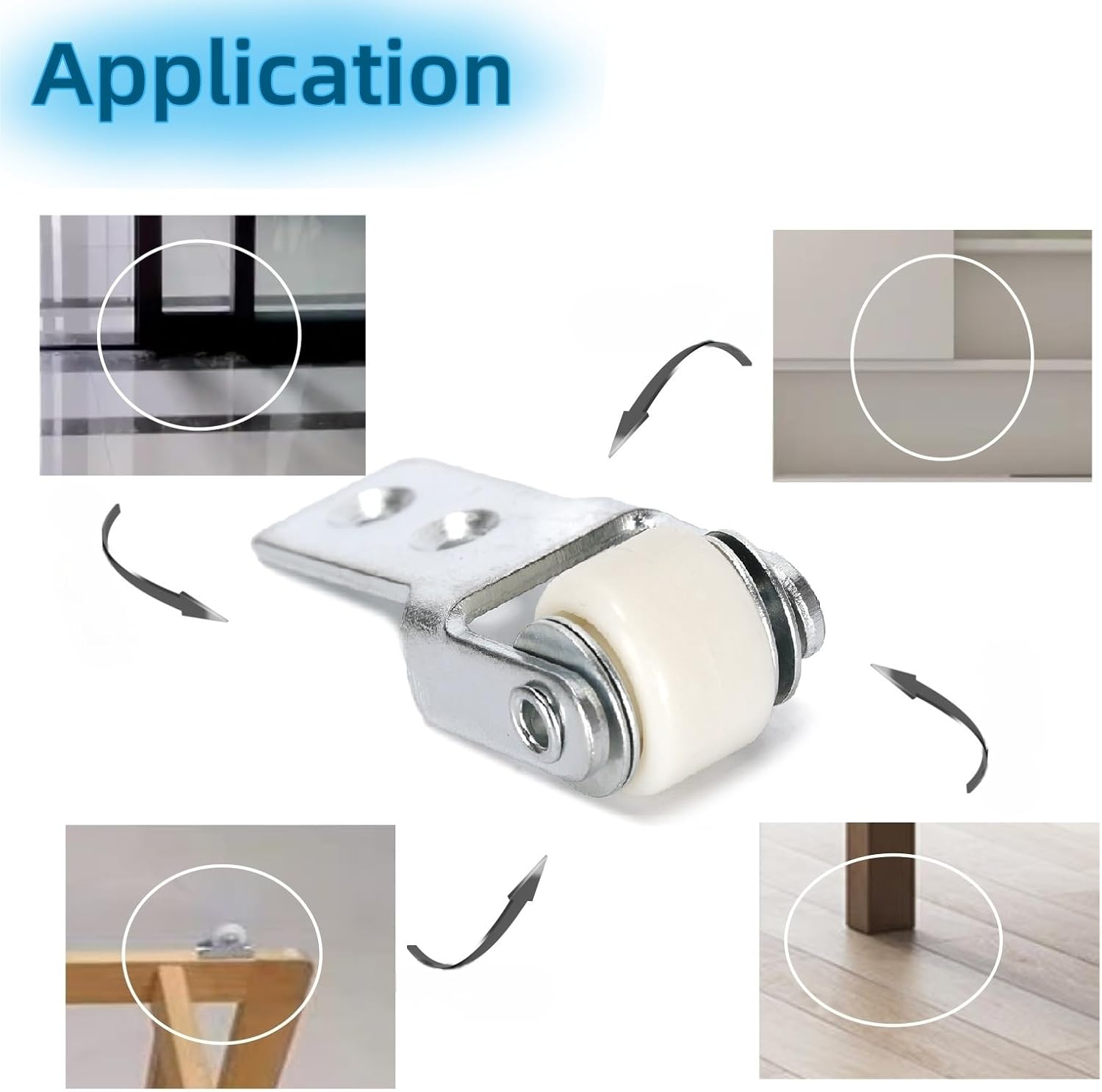 12Pcs White 15Mm Diameter Nylon Track Roller Guide Wheels for Sliding Bar Doors, Mirror Cabinet Doors, Drawers, Glass Doors. image number 6