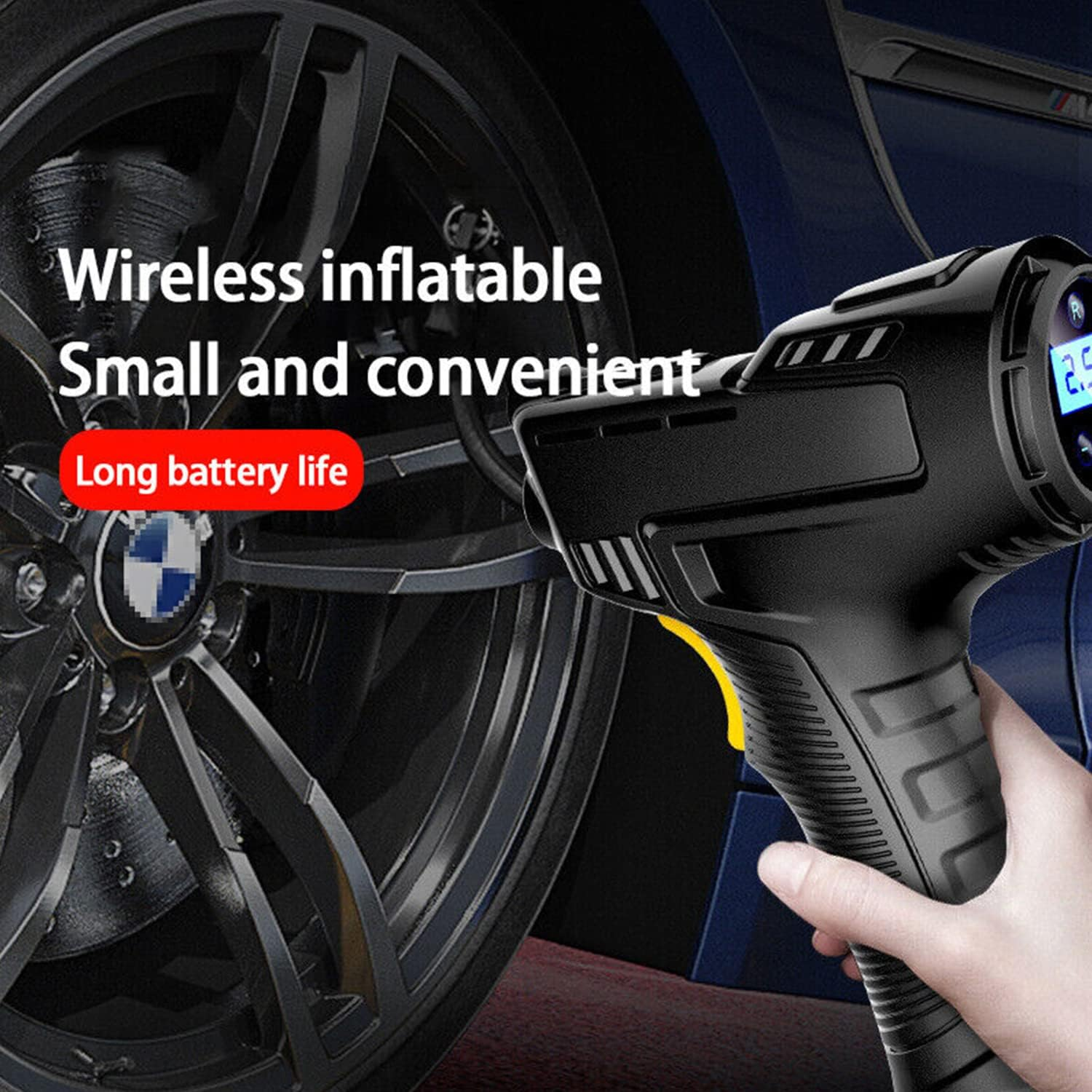 Automatic Cordless Car Tyre Inflator Handheld LCD Digital Air Compressor Pump for Car, Bike, Motorcycle, Balls image number 6