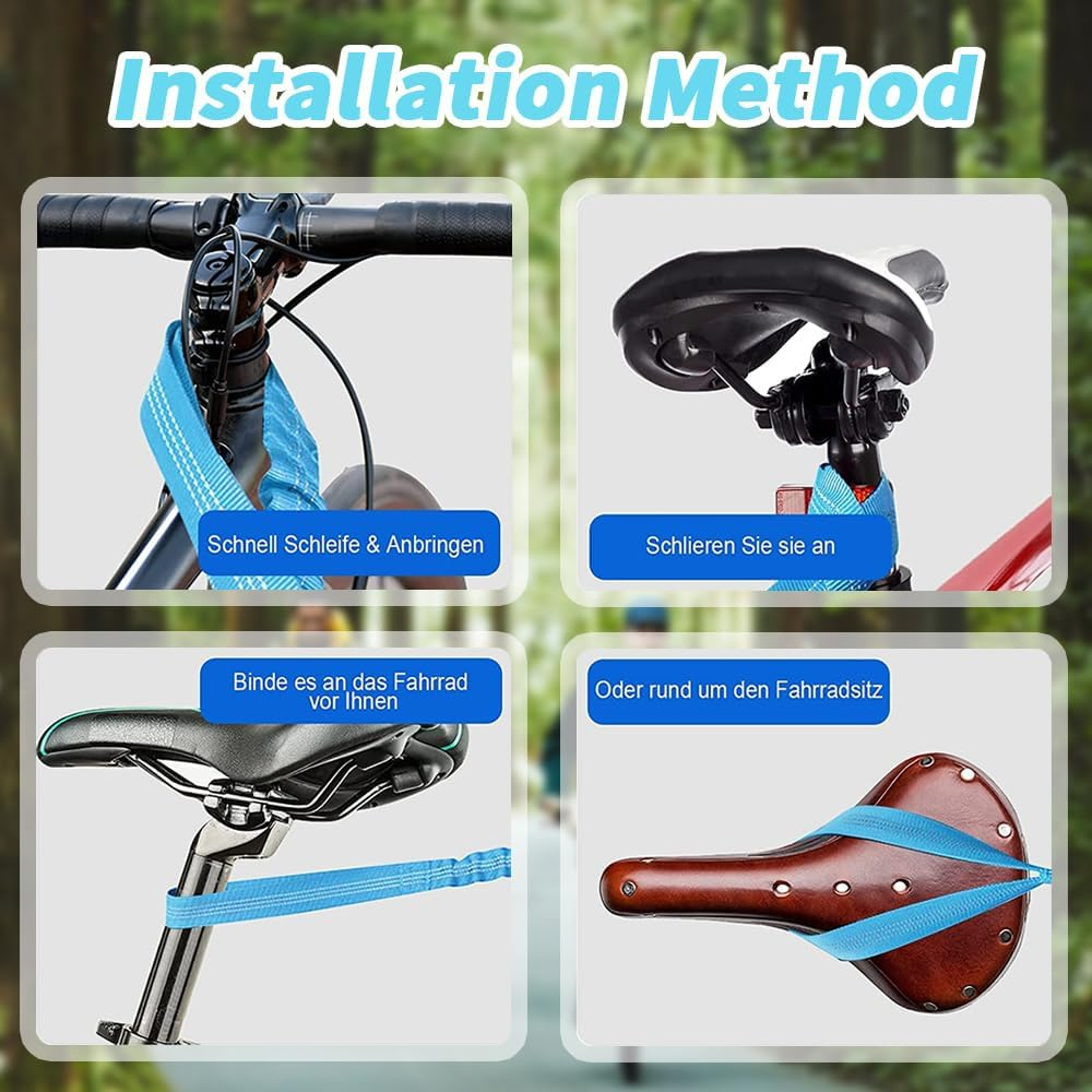 TOMVAES Bicycle Tow Rope, 3 Meters Elastic Bicycle Tow Strap, Elastic Recovery Tow Strap, with Storage Bag, Suitable for Children'S Bicycles,Mountain Bike Parent-Child Ride Attachment, E-Bikes