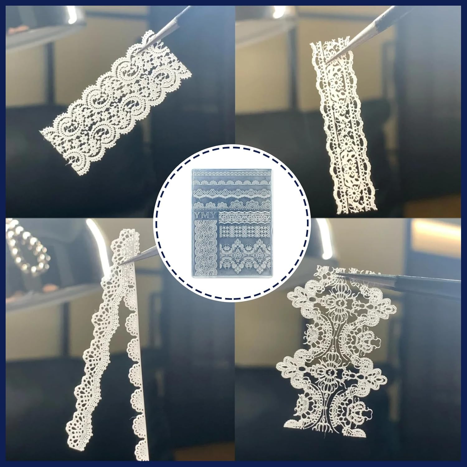 Evadollina Nail Stencil, Nail Stamp, 3D Nail Art Shapes with Tip, Silicone Nail Tool, Y2K Decoration