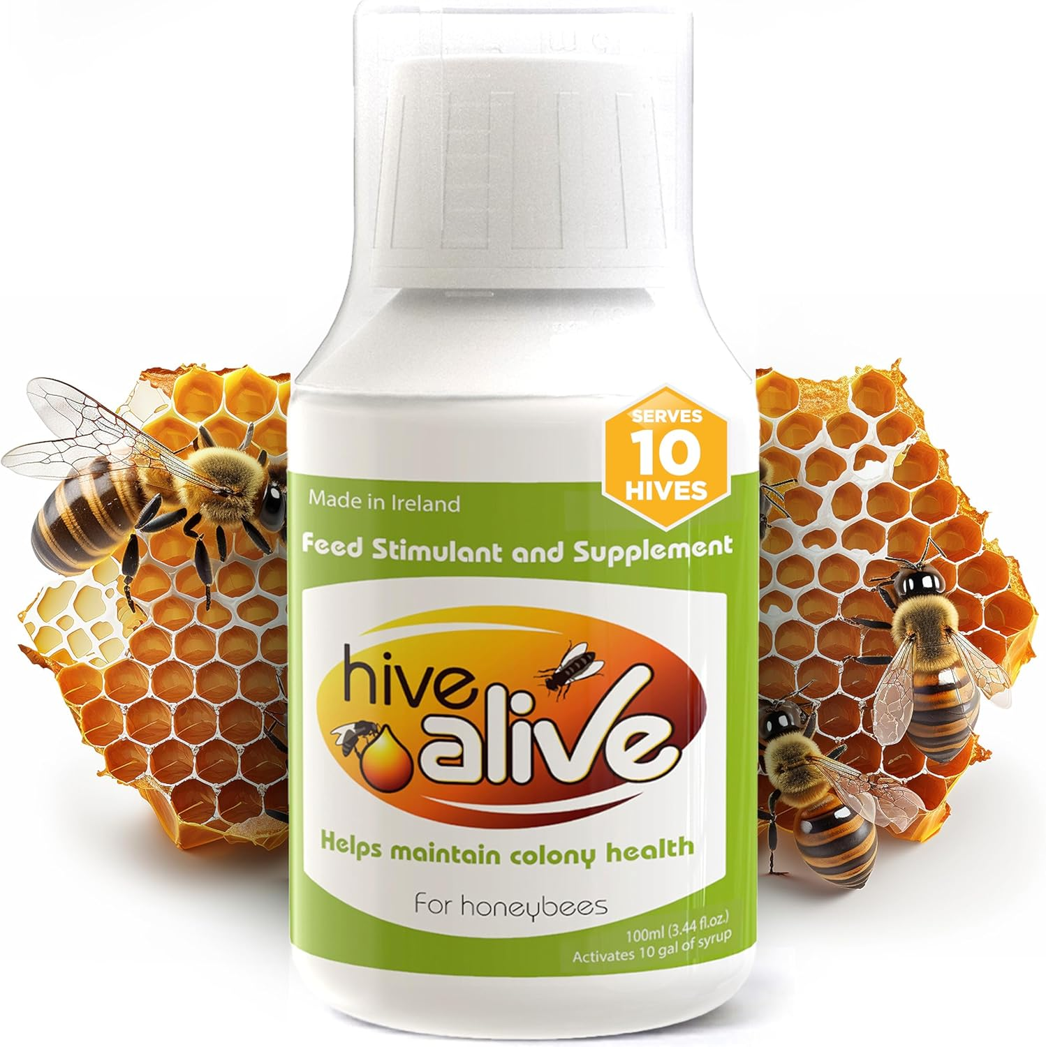 HIVE Alive Bee Feed Supplement - Honey Bee Liquid Food Stimulant - Beekeeping Fall Spring Feeding Enhancer &ndash; Lowers Winter Mortality, Boost Gut Health, Colony Size - 100 Ml, 10 Hives image number 6