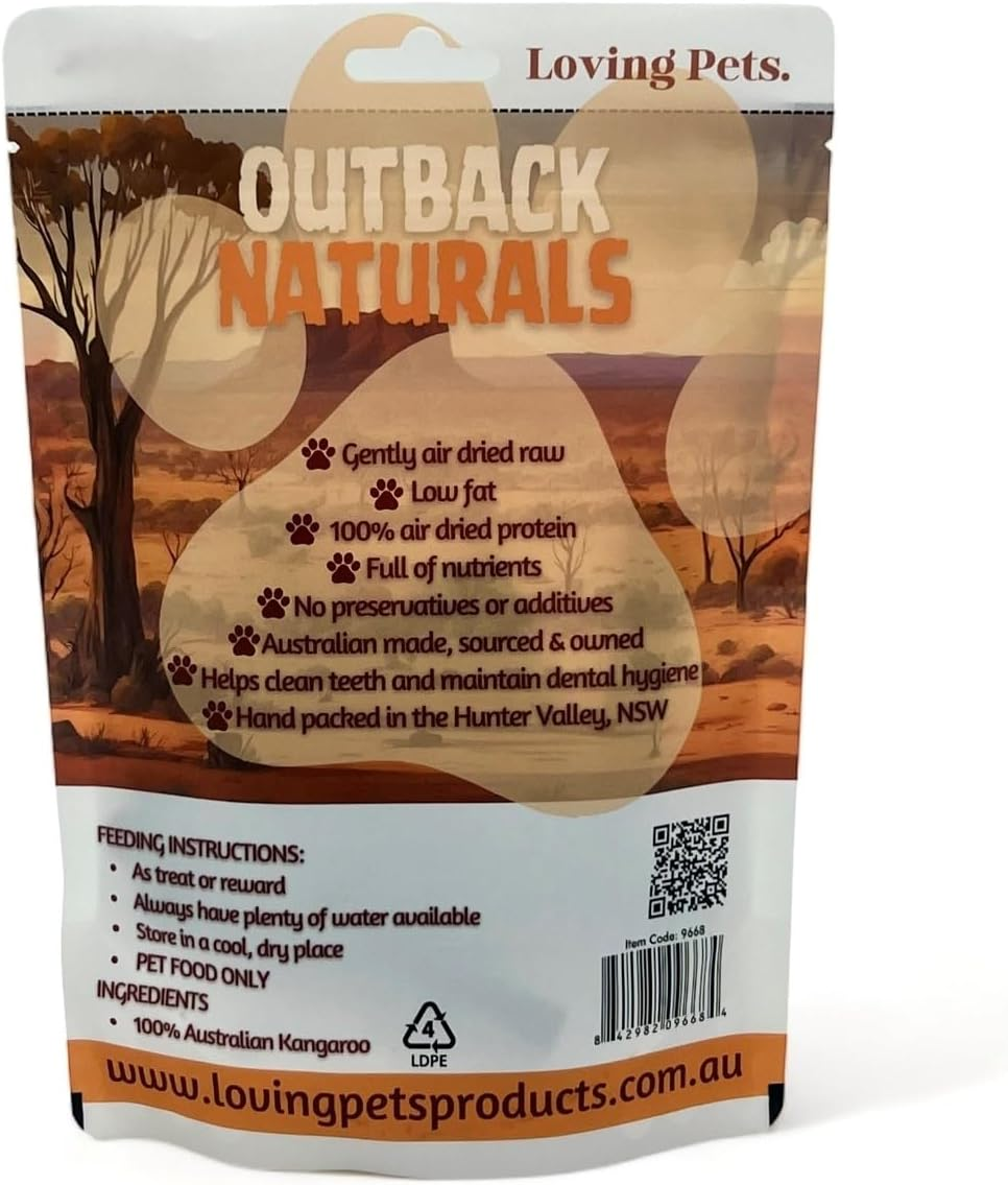 Loving Pets Kangaroo Rib Sticks, Dog Treats, 100G Grams