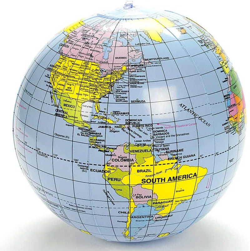 SWR 36 Inch Giant Inflatable Globe, Beach Ball, Children'S Geographic Spectrum (PVC) image number 2